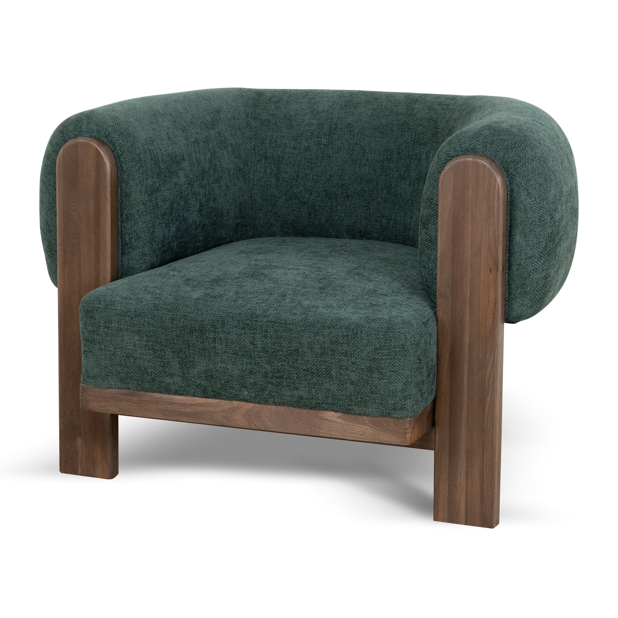 Walnut Armchair – Bush Green
