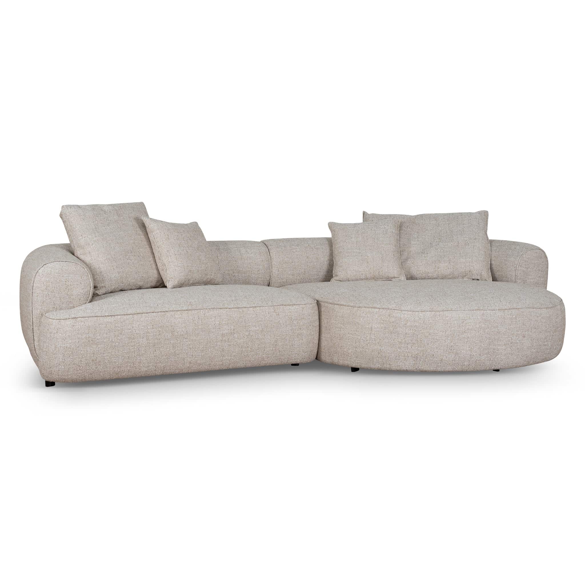 Right Chaise Sofa – Pale Beige (312cm (W) x 157cm (D) x 69cm (H))