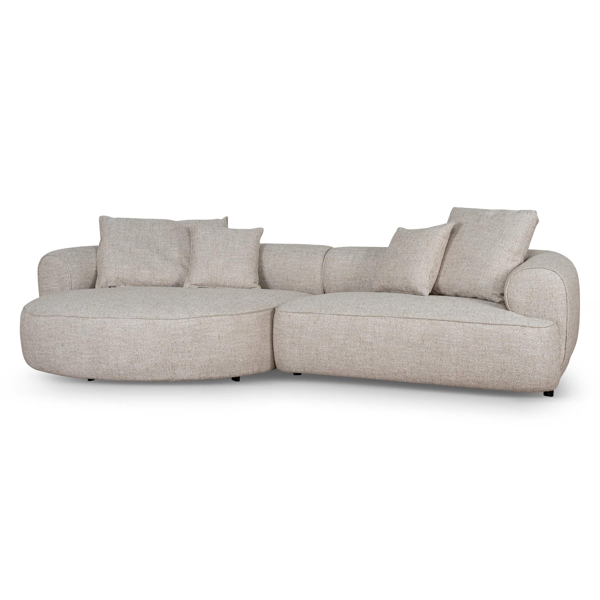 Left Chaise Sofa – Pale Beige (312cm (W) x 157cm (D) x 69cm (H))