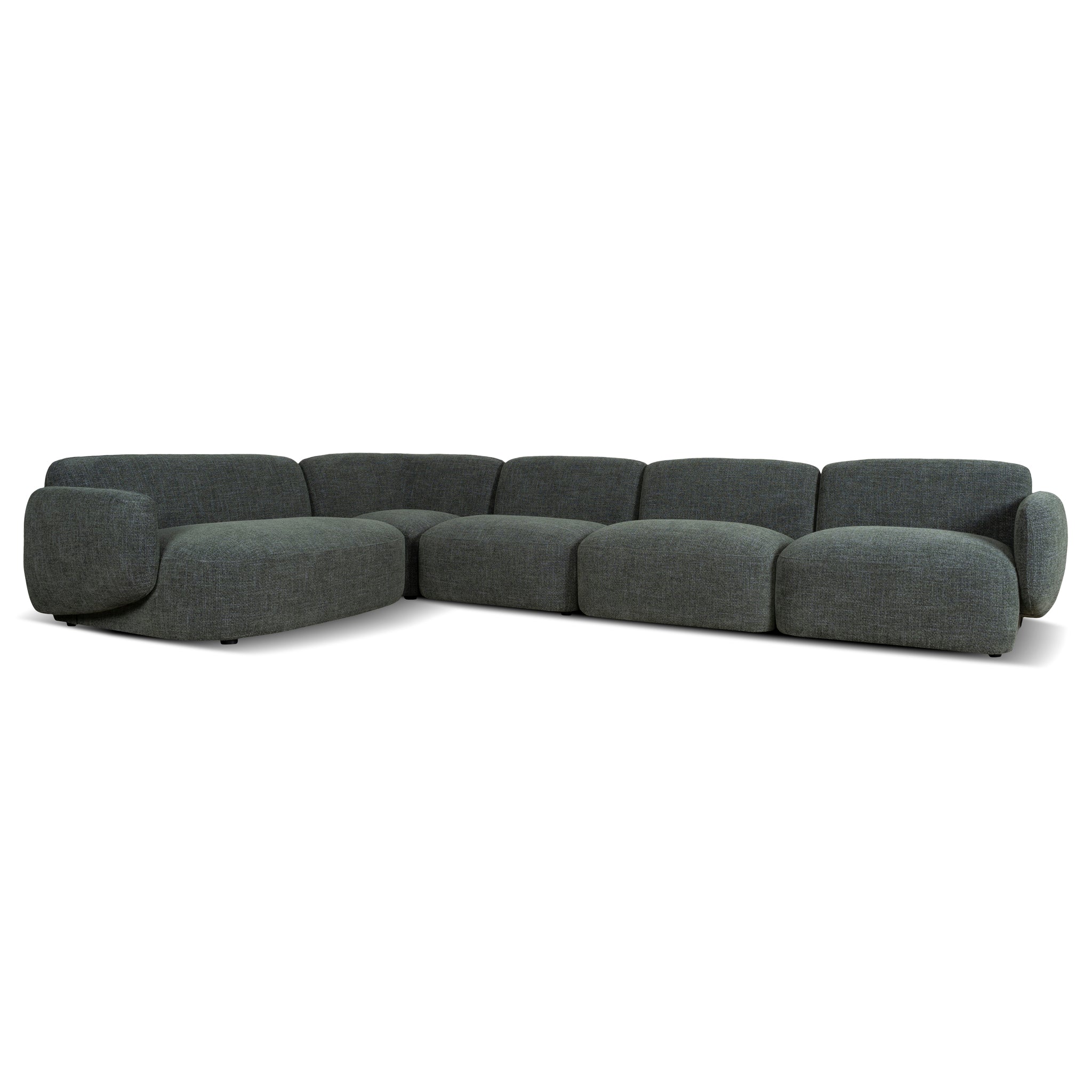 Left Chaise Modular Sofa – Moss Green