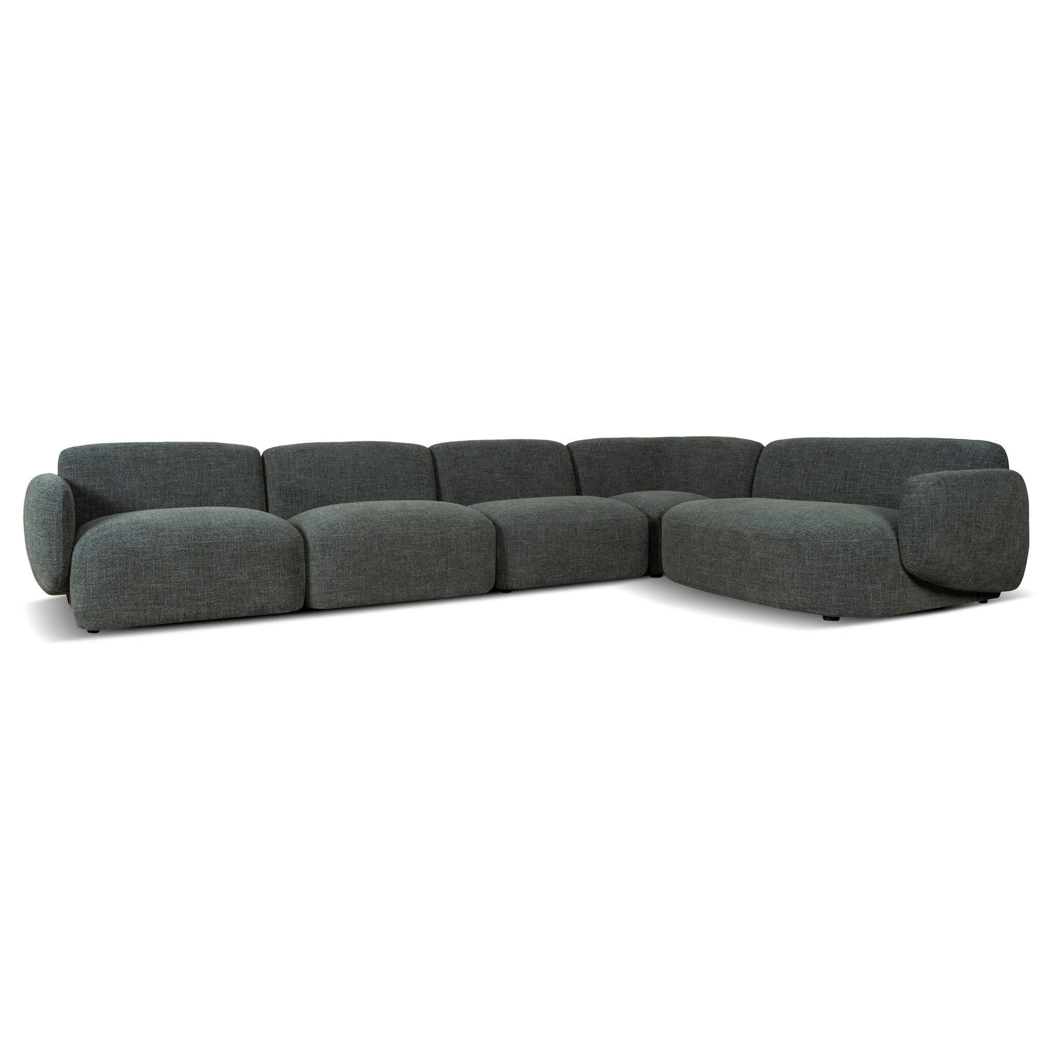 Right Chaise Modular Sofa – Moss Green