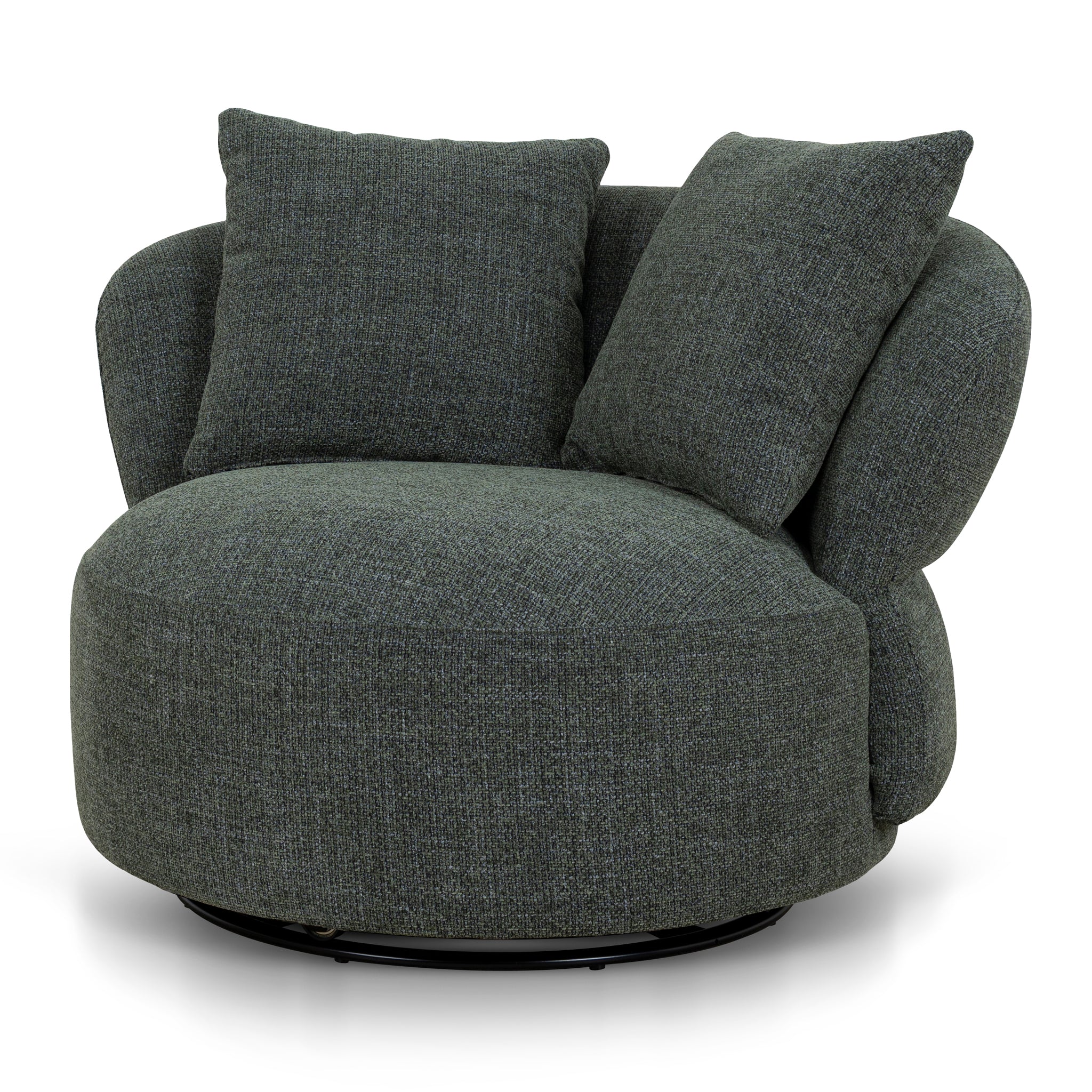 Swivel Lounge Chair – Moss Green (108cm (W) x 100cm (D) x 74/84cm (H))