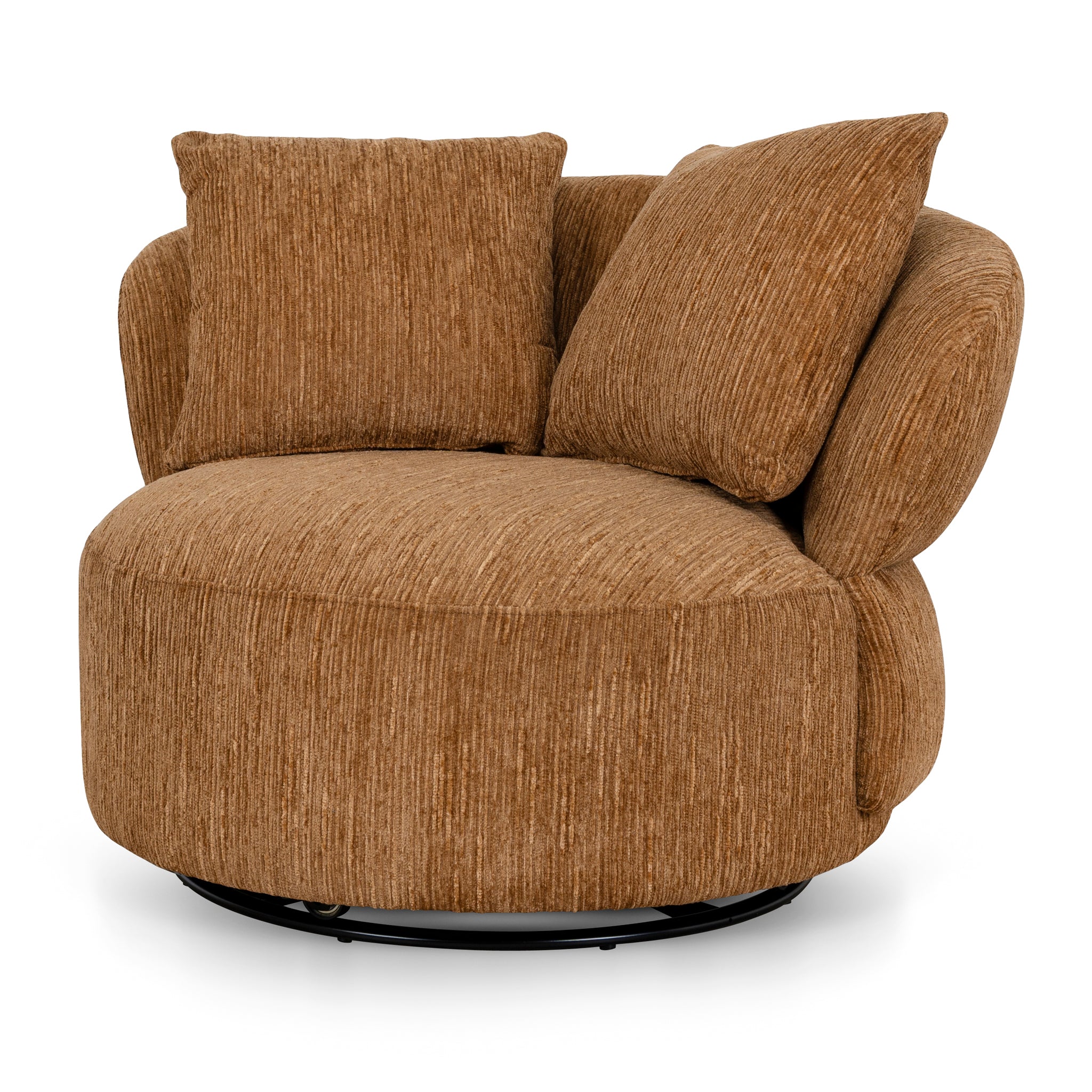 Swivel Lounge Chair – Honey Gold (108cm (W) x 100cm (D) x 74/84cm (H))