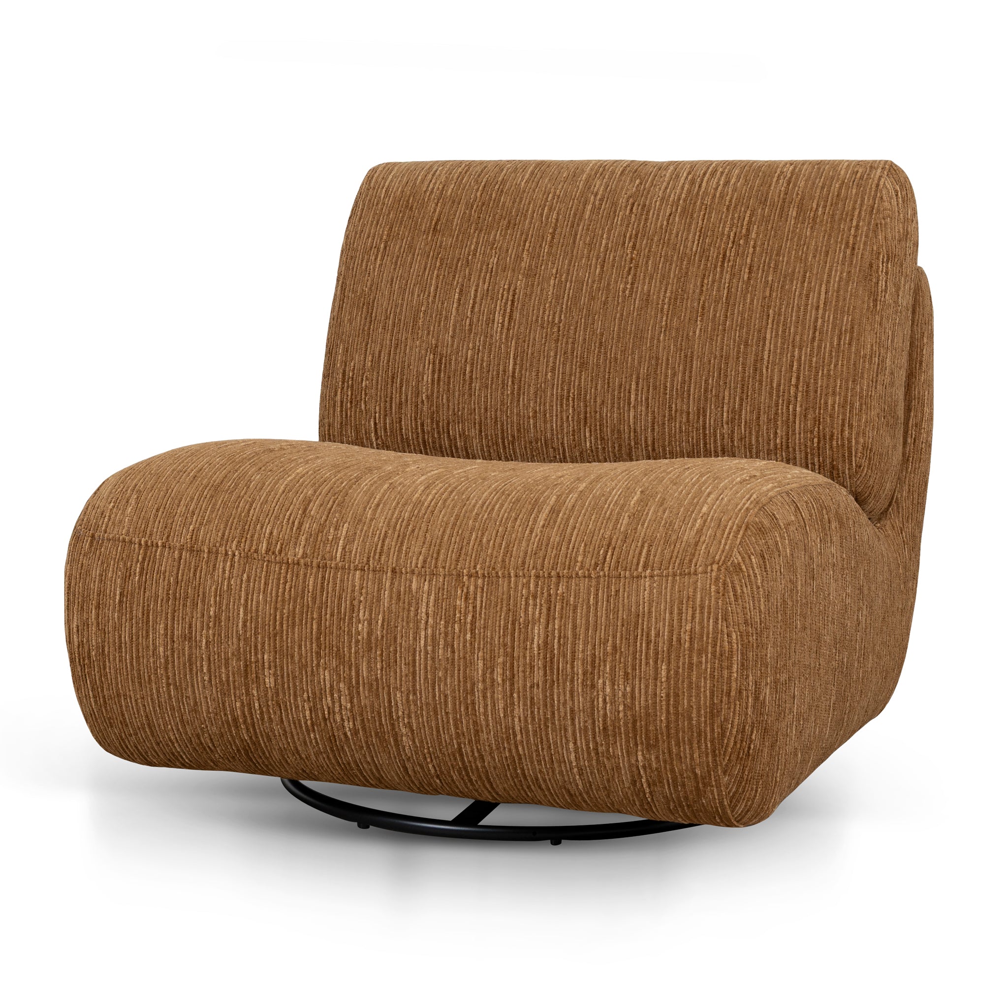 Swivel Lounge Chair – Honey Gold (83cm (W) x 93cm (D) x 75cm (H))