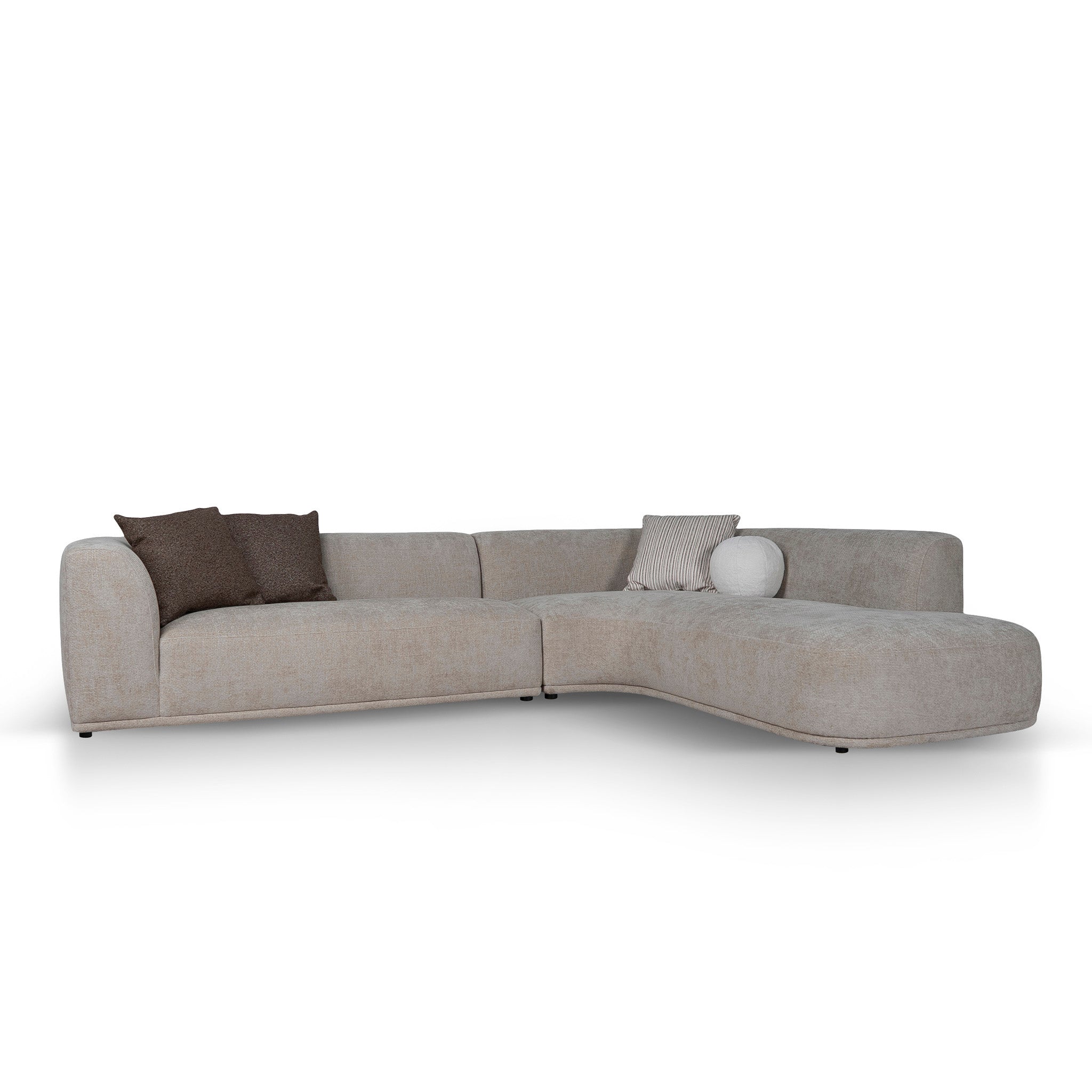 4 Seater Right Chaise Sofa – Lila Beige