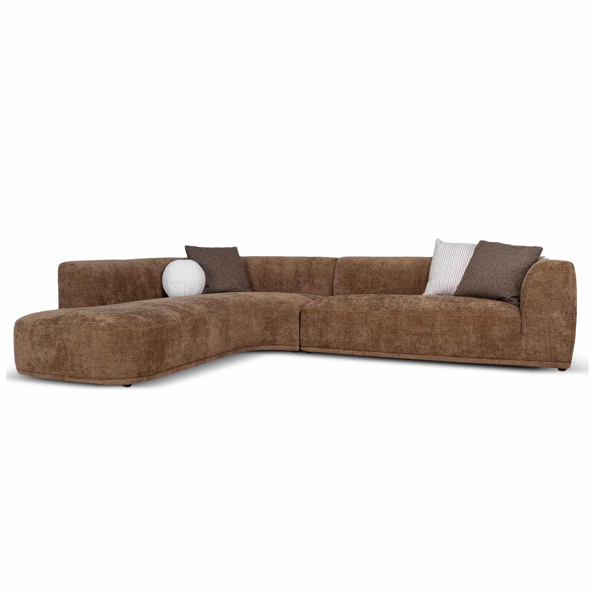 4 Seater Left Chaise Sofa – Lila Nutmeg