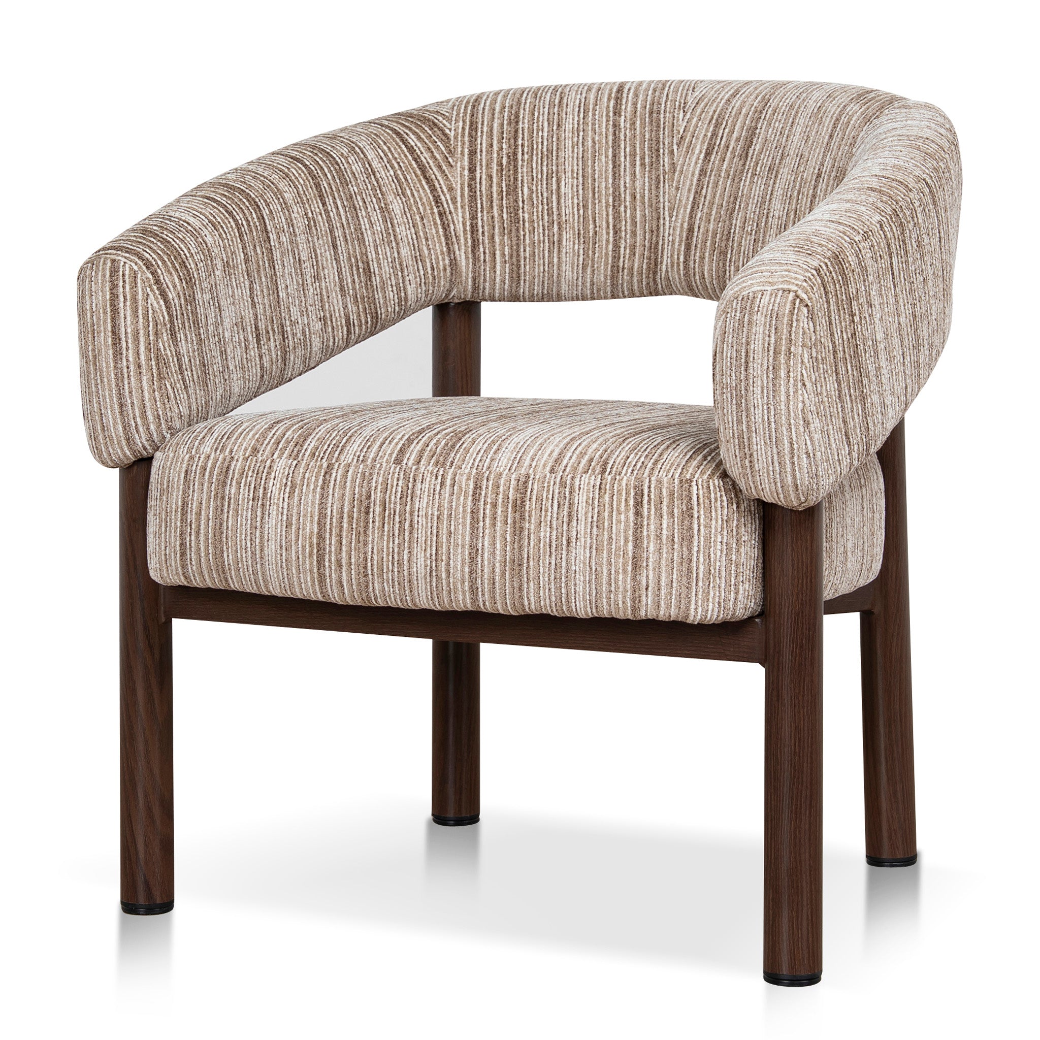 Walnut Armchair – Coconut Stripe
