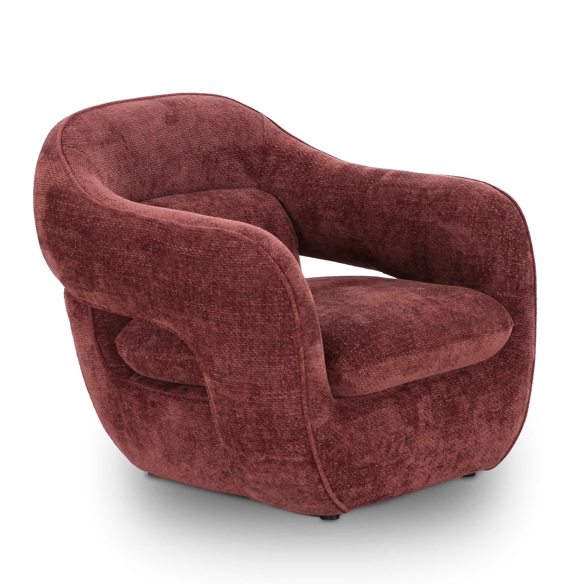 Armchair – Lila Burgundy (82cm (W) x 88cm (D) x 75cm (H))