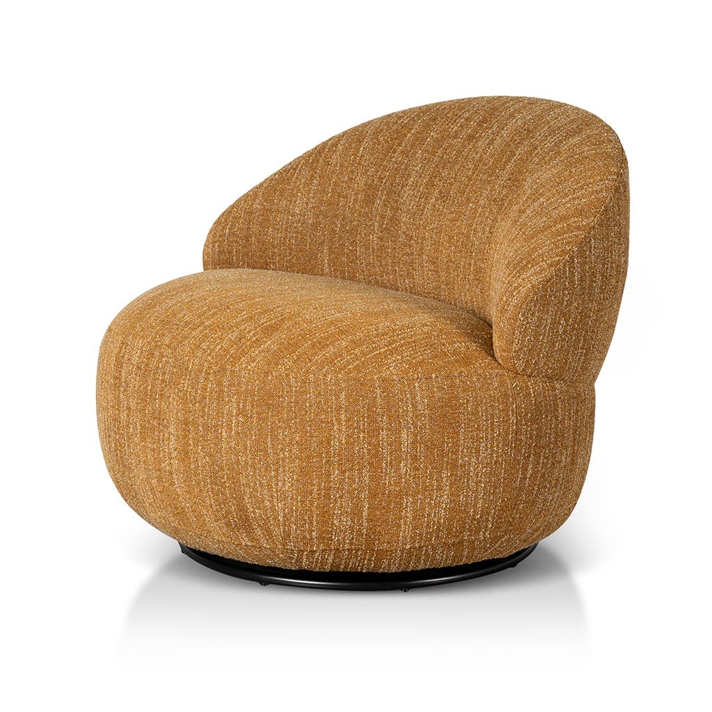 Swivel Fabric Lounge Chair – Ginger Brown