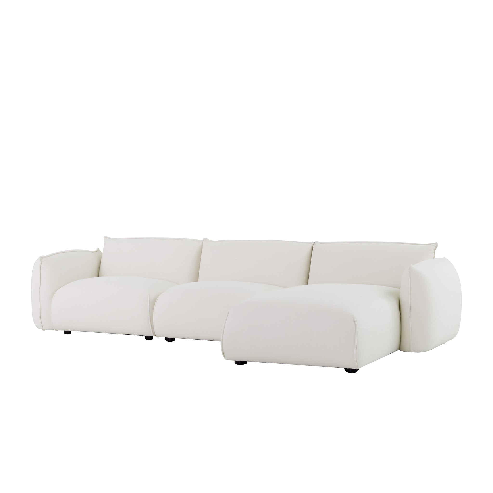 3 Seater Right Chaise Sofa – Beige