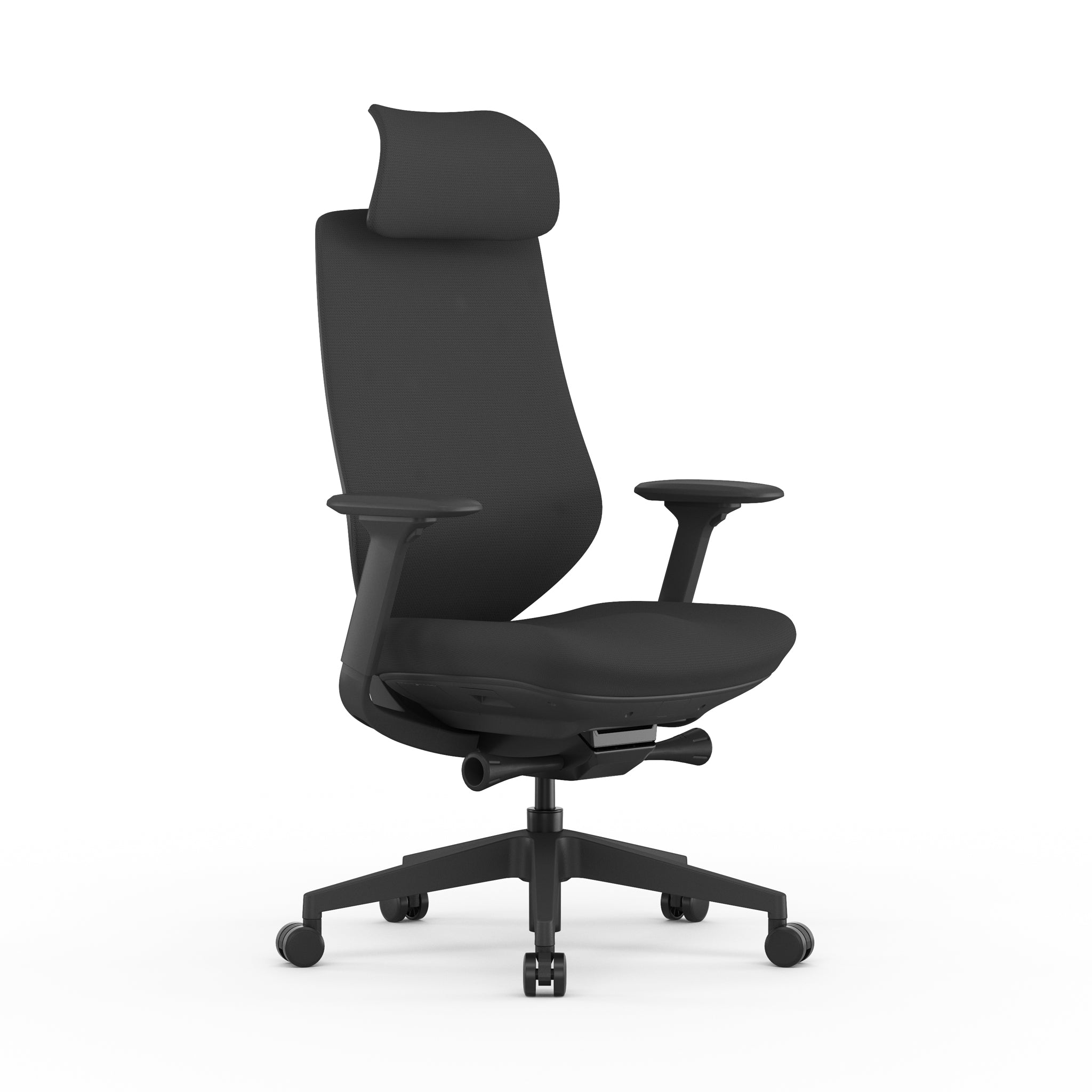 Mesh Office Chair – Full Black with Headrest (68.5cm (W) x 70.5cm (D) x 118.5-128.5cm (H))