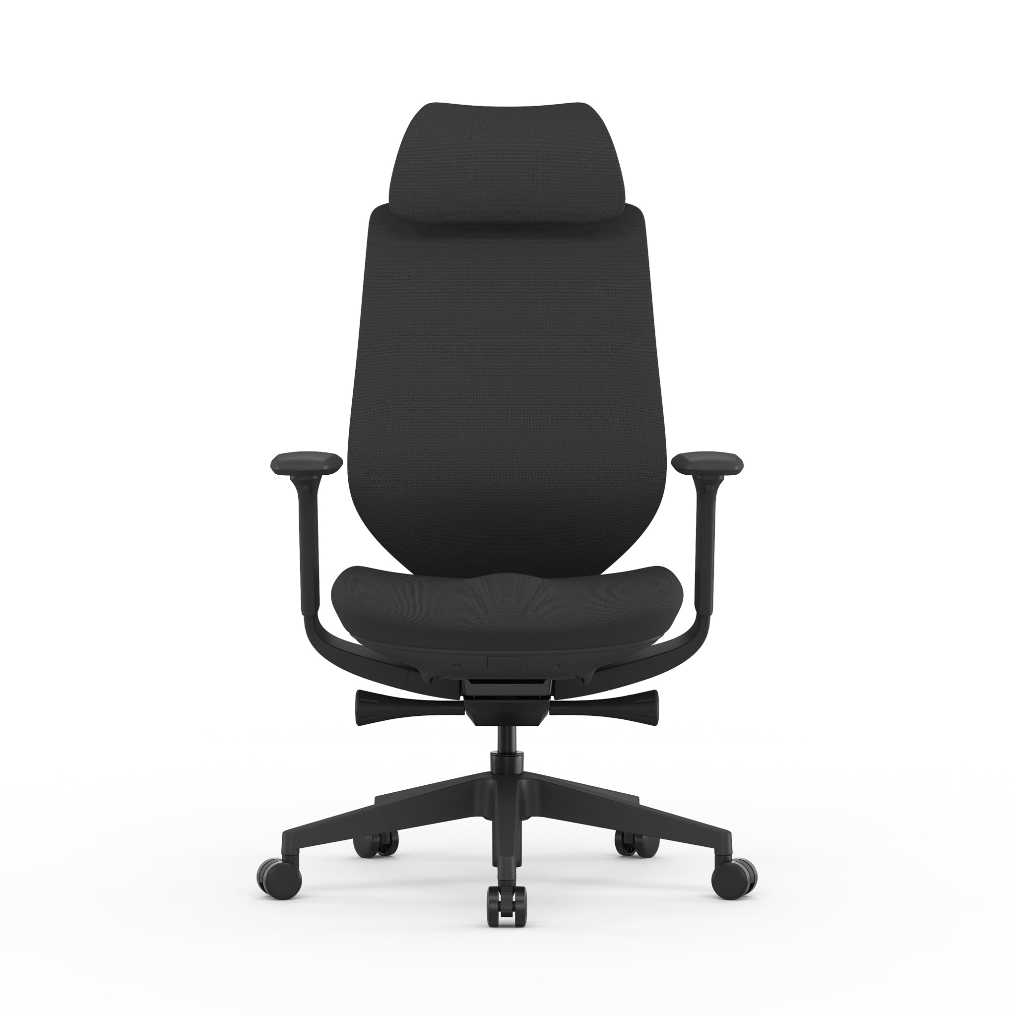 Mesh Office Chair - Full Black with Headrest — view 2