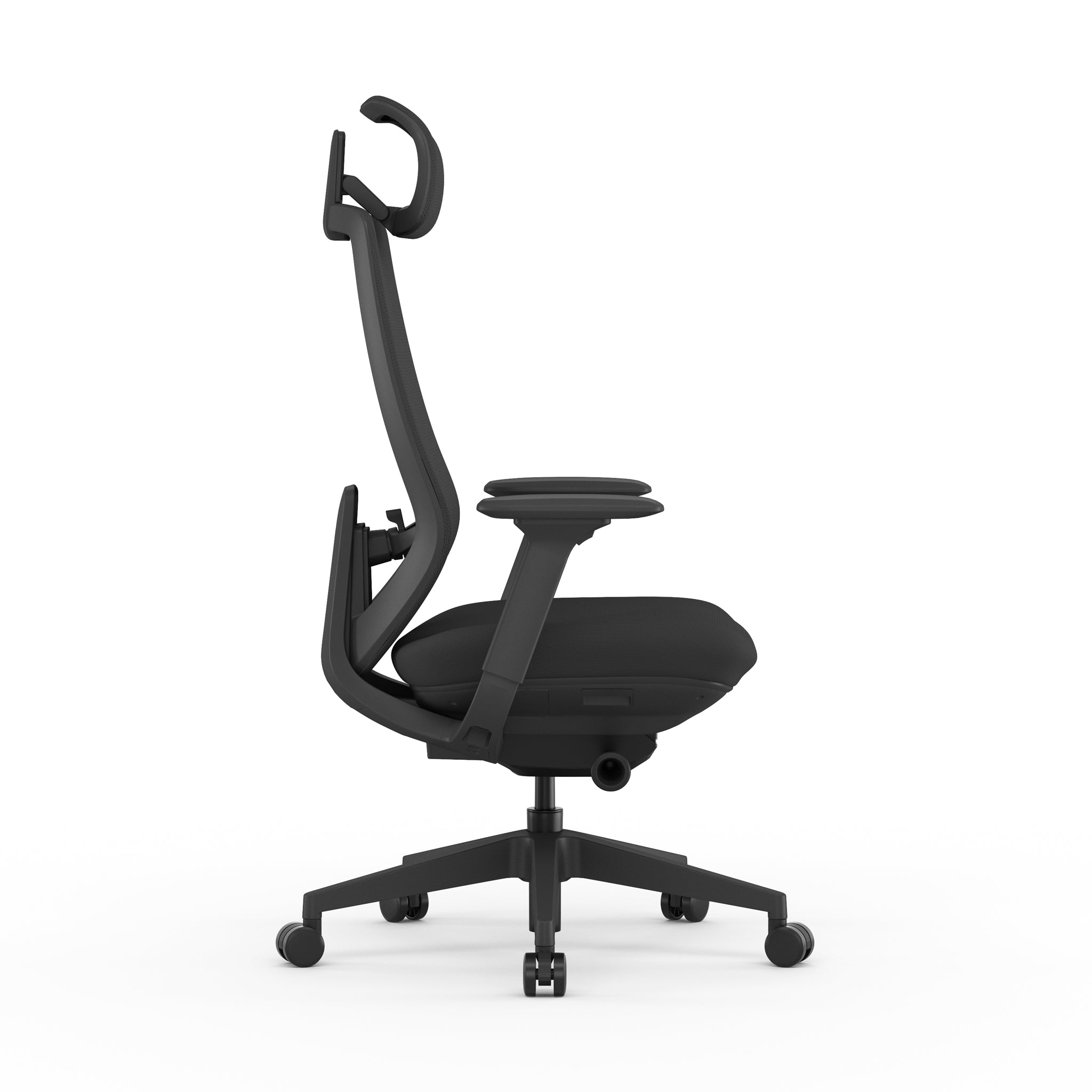 Mesh Office Chair - Full Black with Headrest — view 3