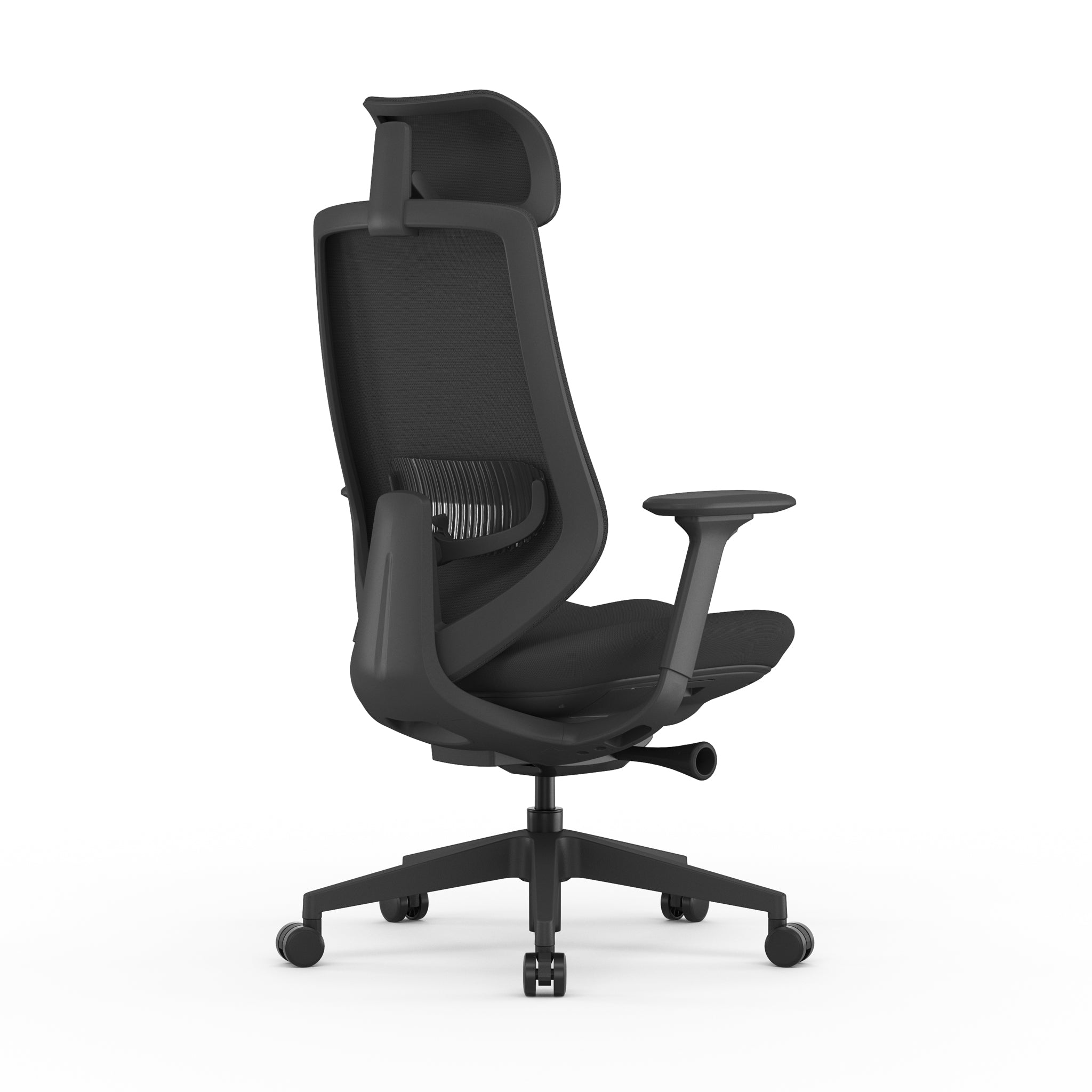 Mesh Office Chair - Full Black with Headrest — view 4