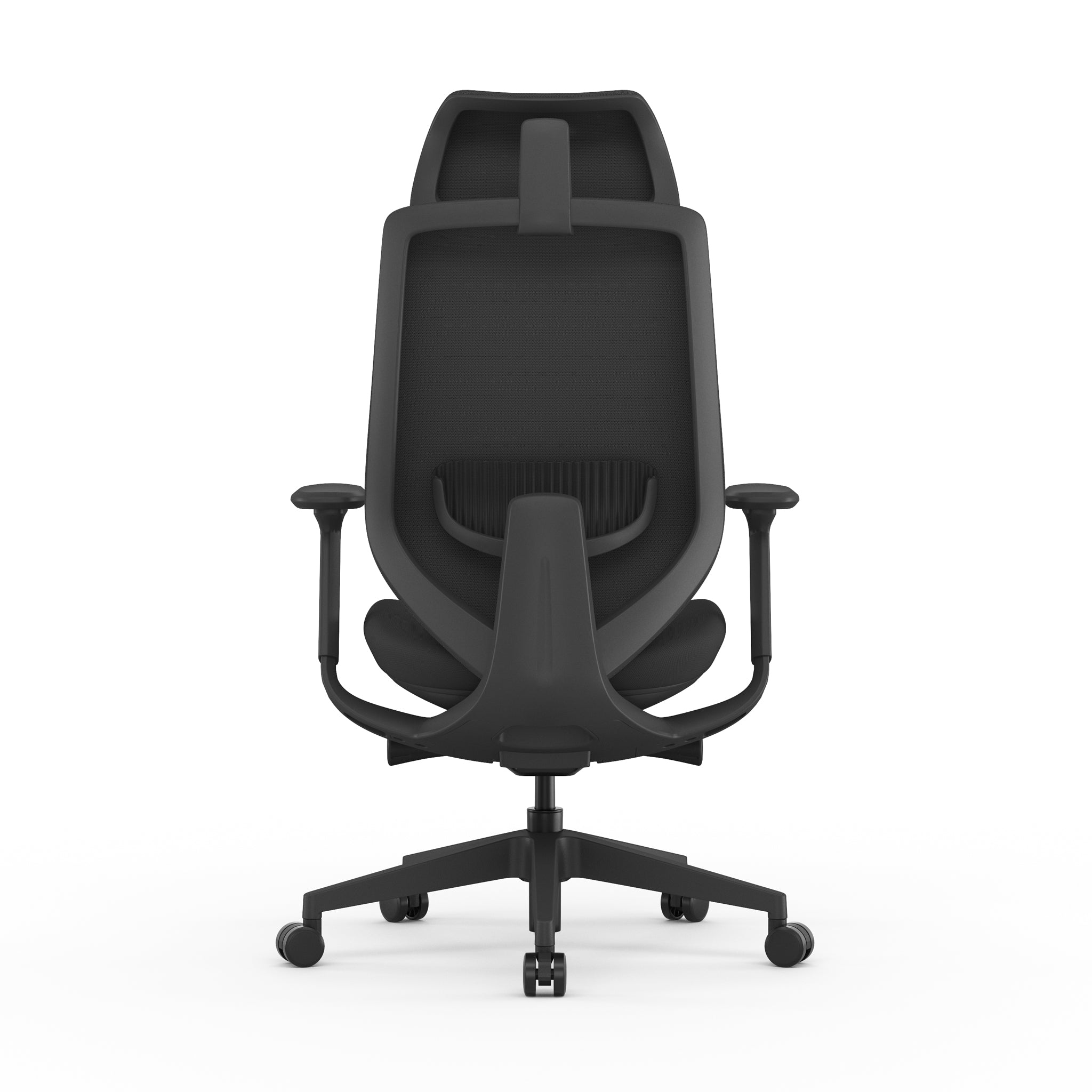 Mesh Office Chair - Full Black with Headrest — view 5