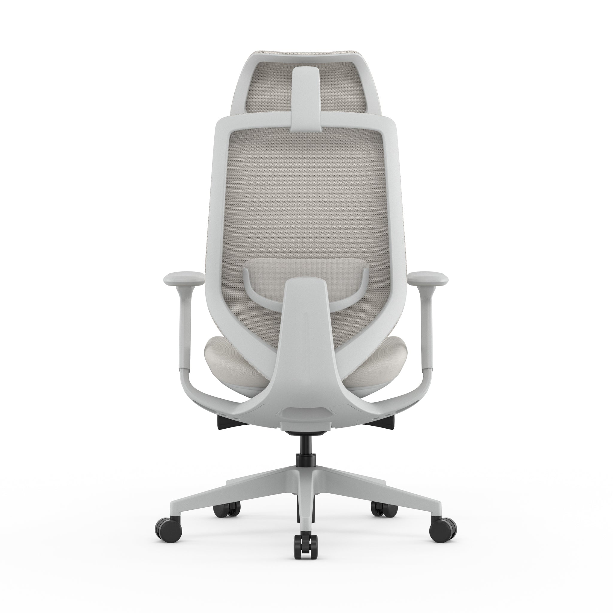 Mesh Office Chair - Light Grey with Headrest — view 5
