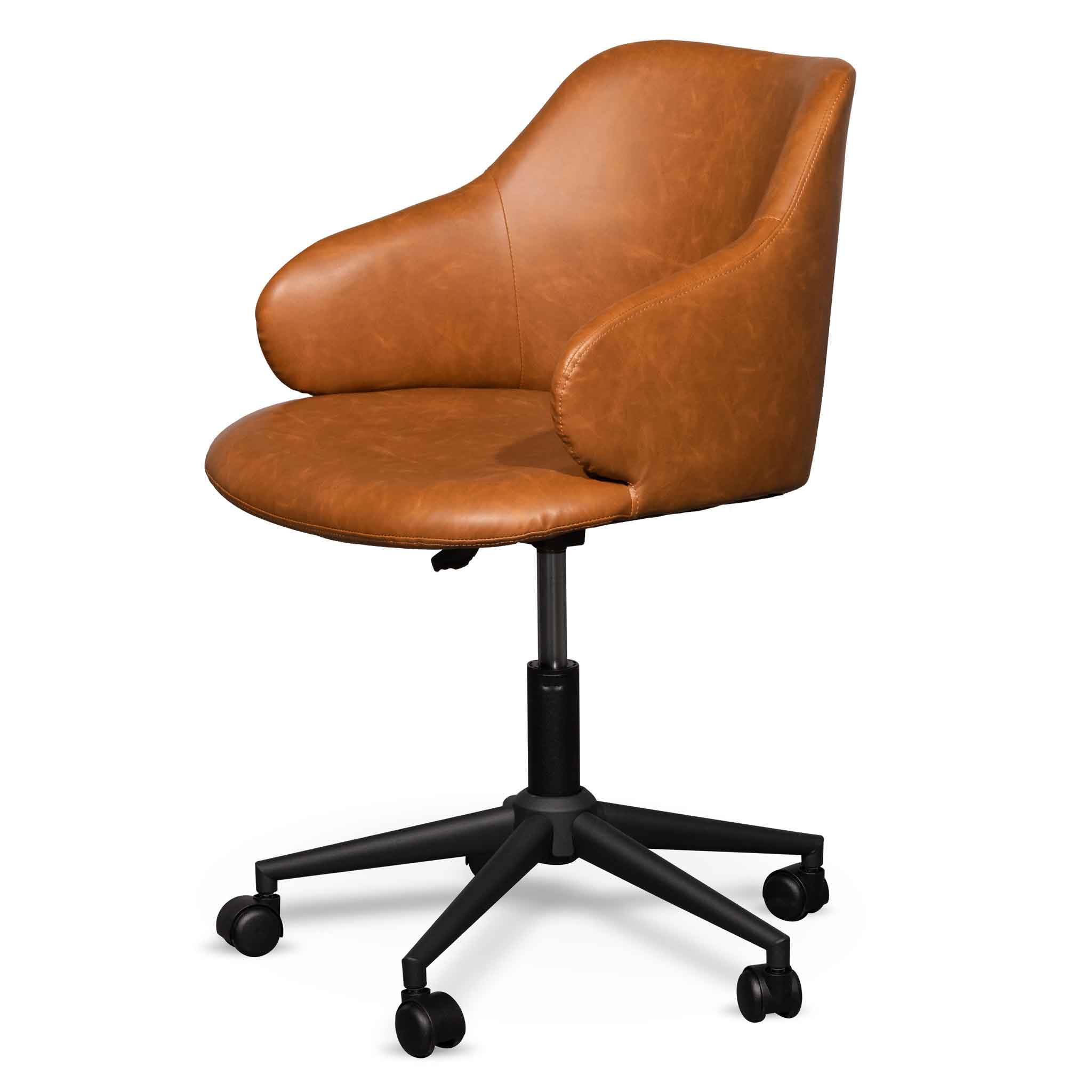 Office Chair – Vintage Tan with Black Base