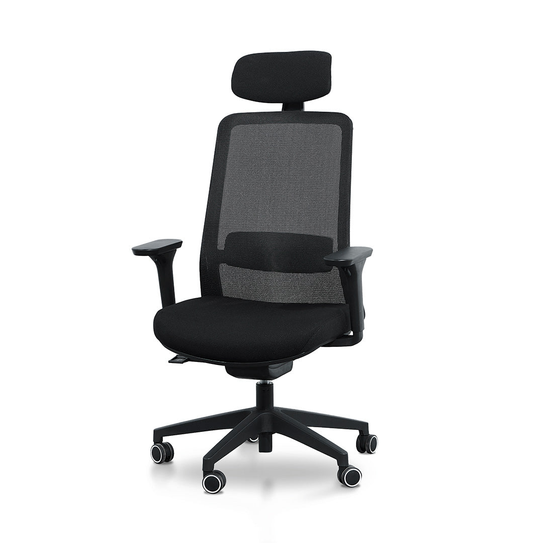 Mesh Office Chair – Full Black (62.5cm (W) x 62cm (D) x 112.5 – 122cm (H))