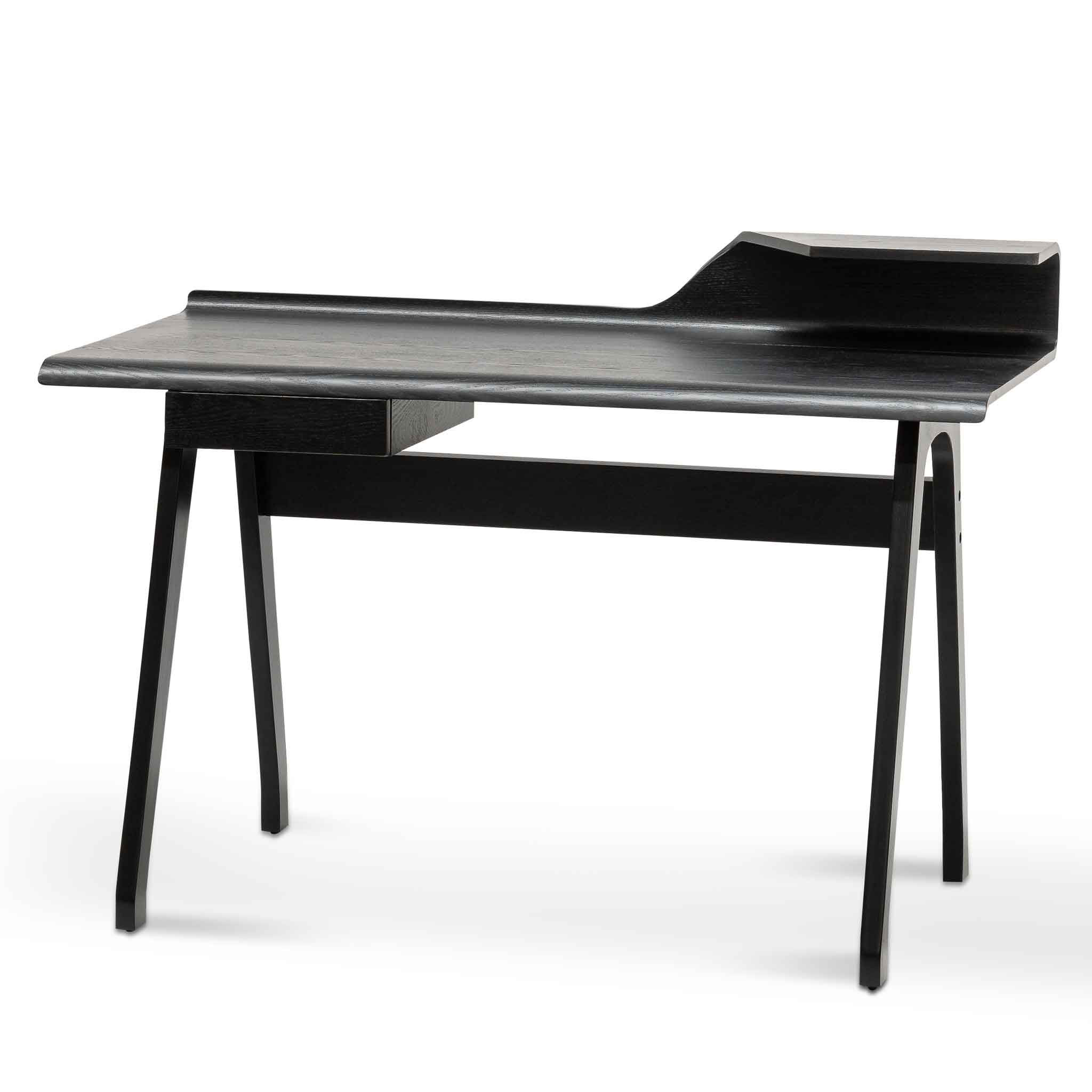 Wooden Home Office Desk – Black (125cm (W) x 60cm (D) x 89.5cm (H))