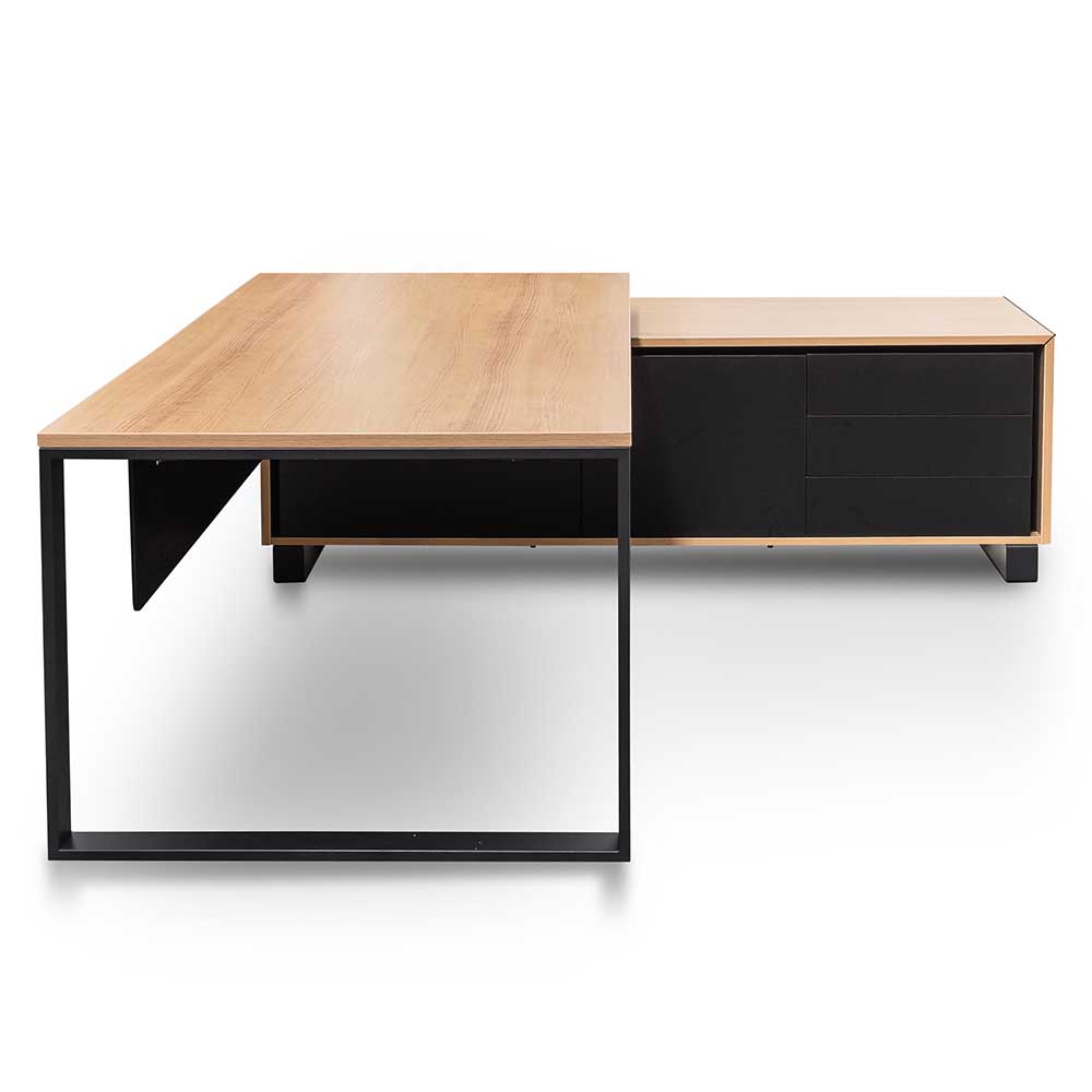 2.3m Right Return Office Desk – Natural