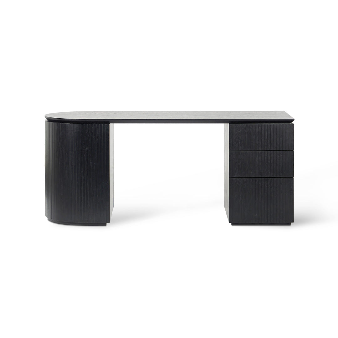 1.77m Right Drawer Office Desk – Black Oak