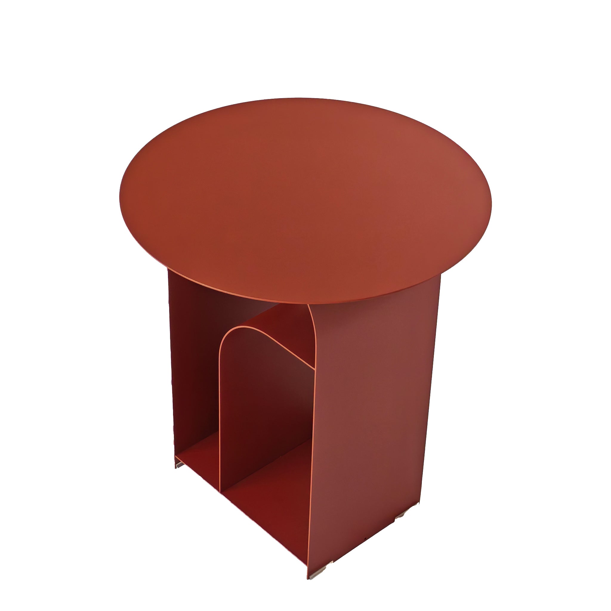 38cm Round Side Table – Burgandy Red