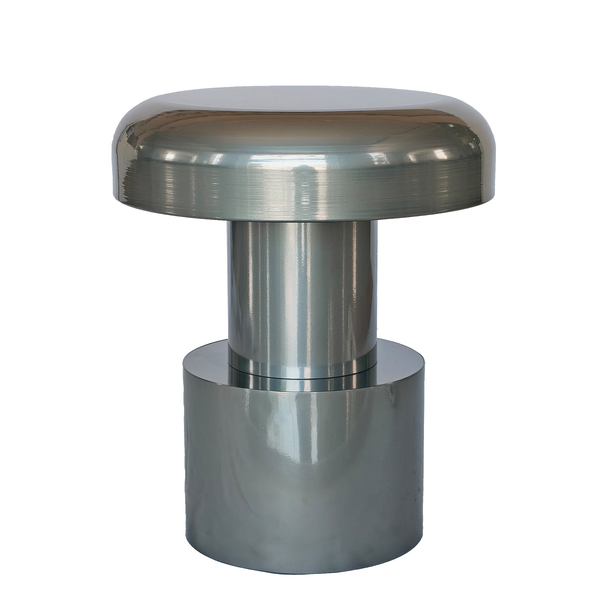 40cm Round Side Table – Powder Silver (40cm (D) x 47.5cm (H))