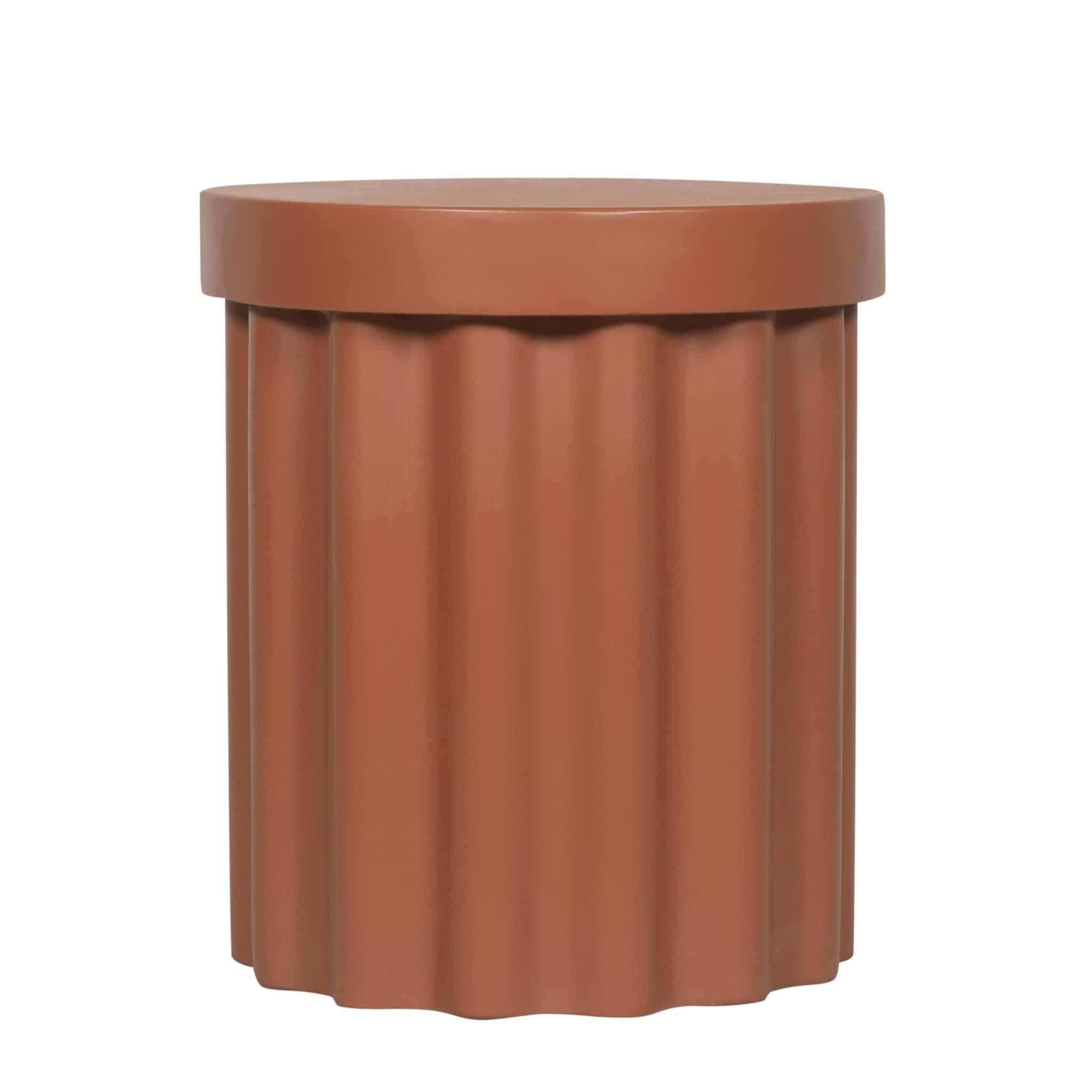 40cm Concrete Side Table – Terracotta