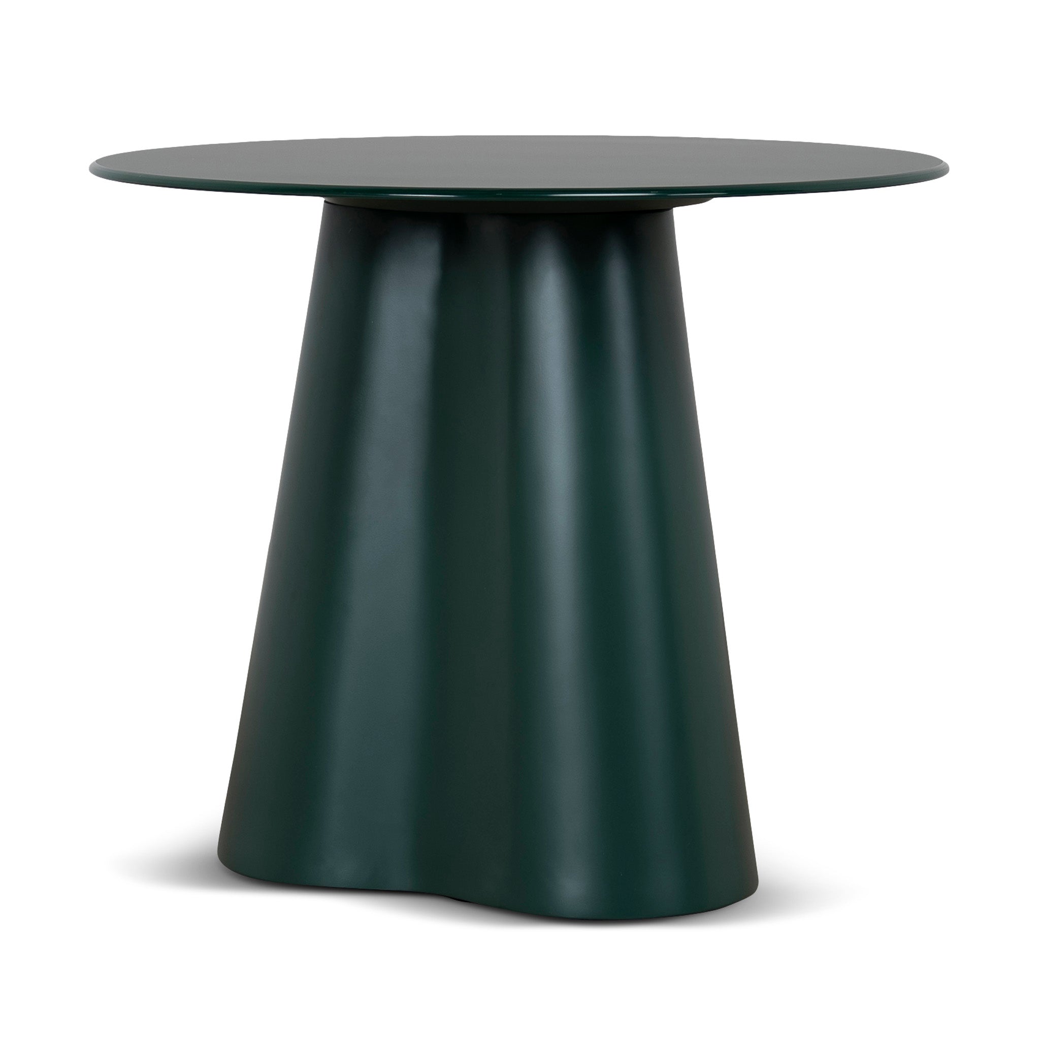 60cm Round Tempered Glass Side Table – Green