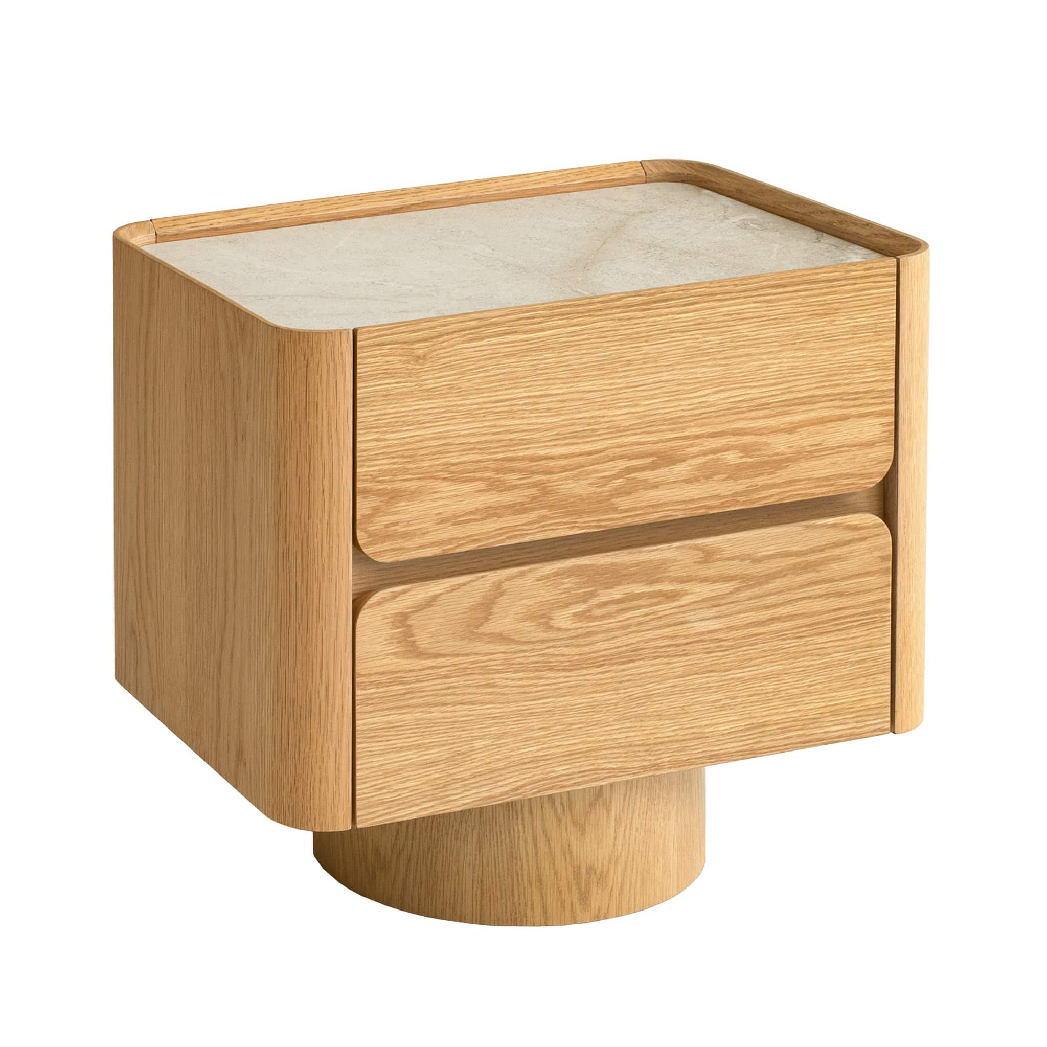 Stone Top Bedside Table – Natural