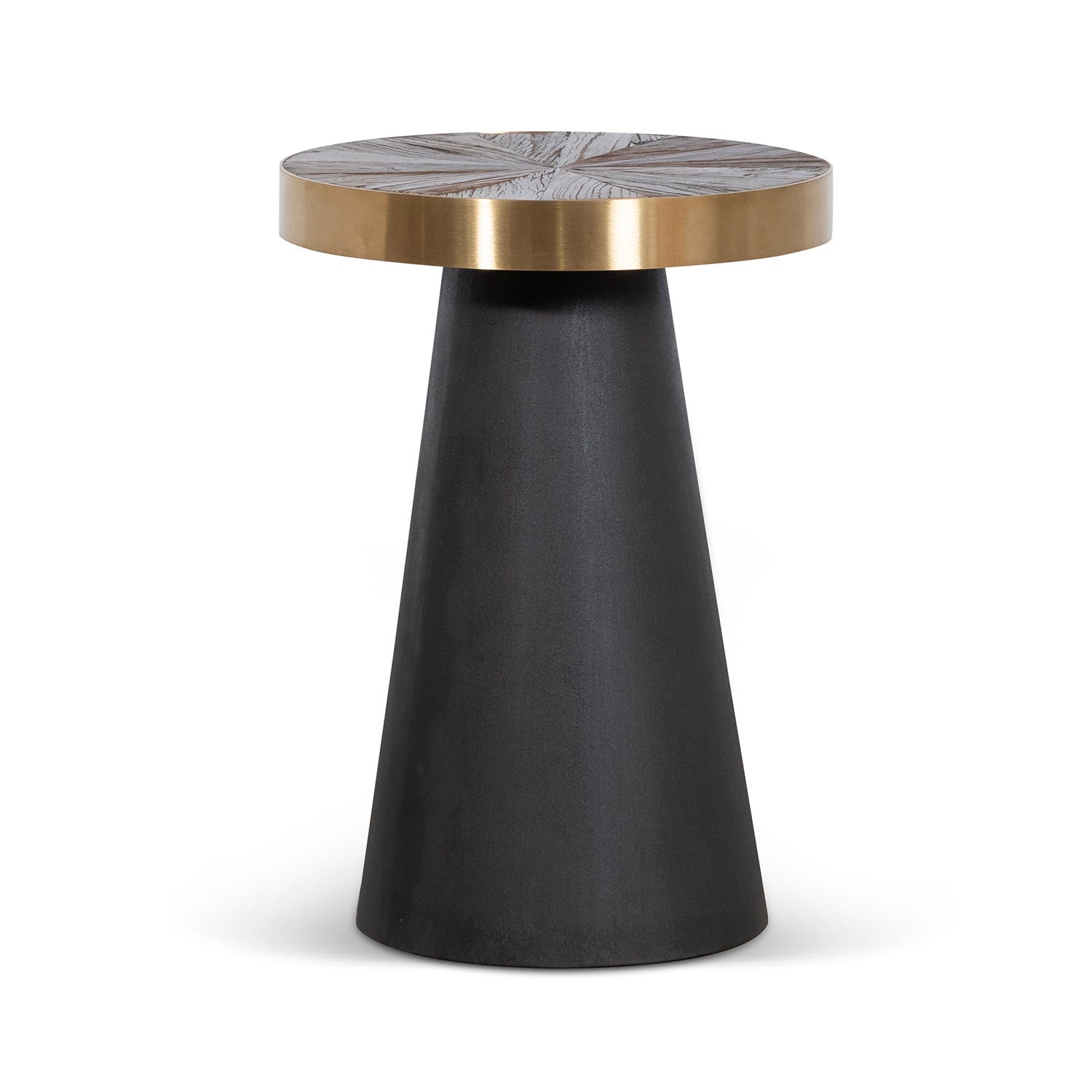 Side Table – Natural Top with Dark Grey Base