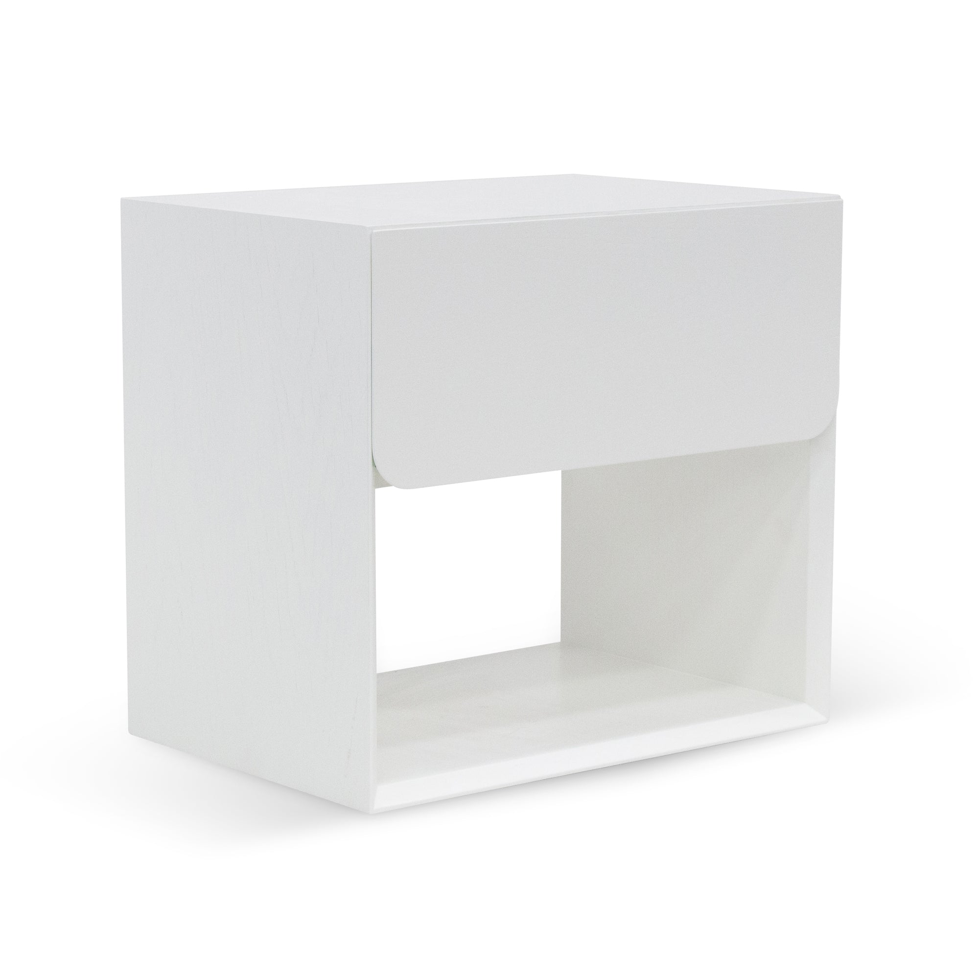 Oak Bedside Table – White