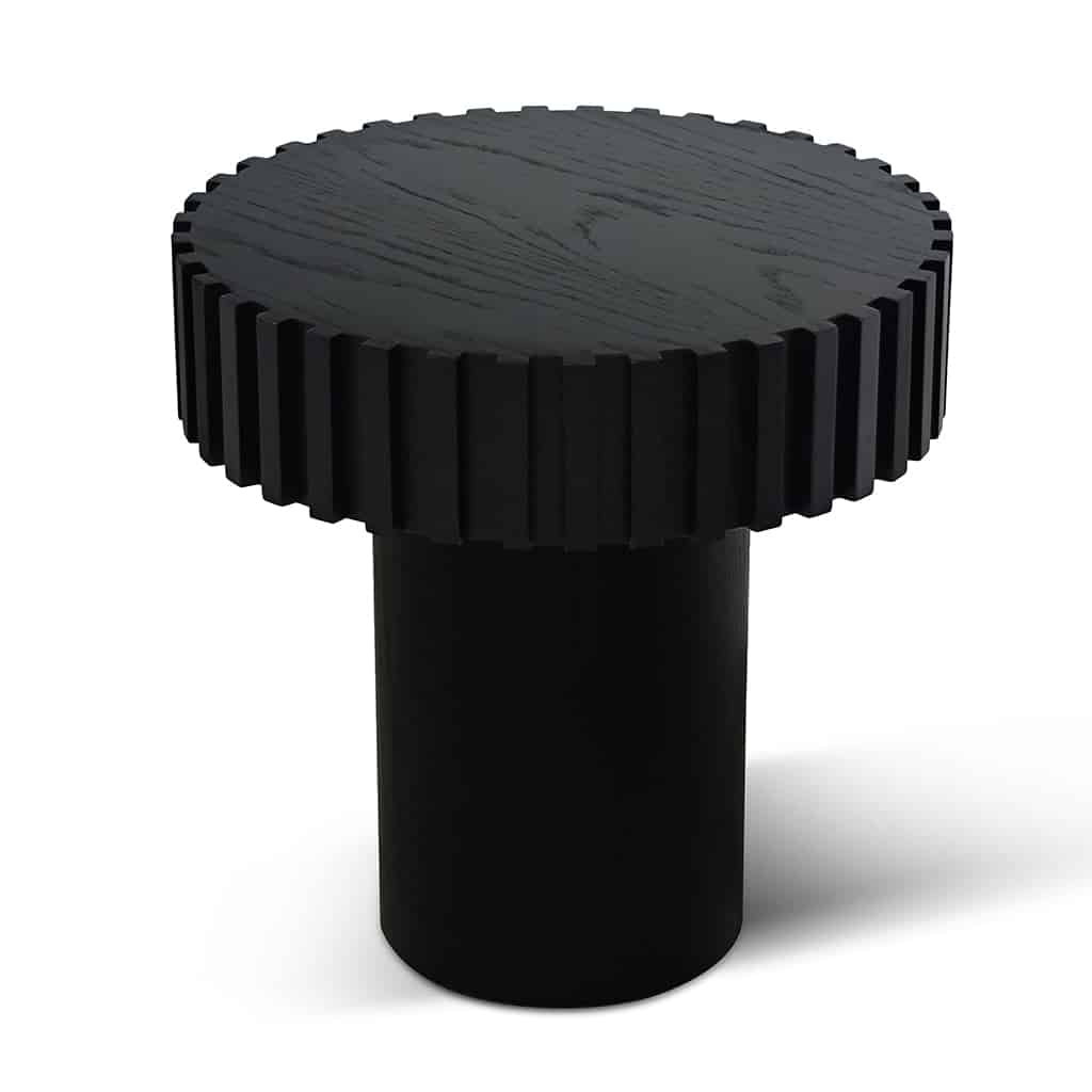 50cm Round Side Table – Full Black