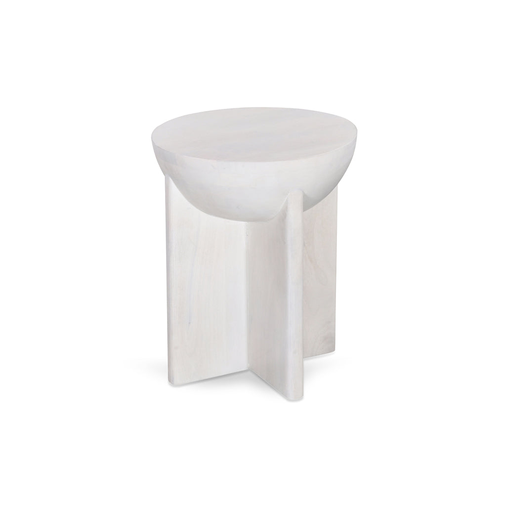 40cm Round Side Table – Cafe White