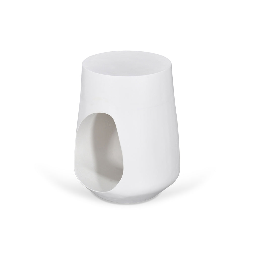 32cm Round Side Table – White