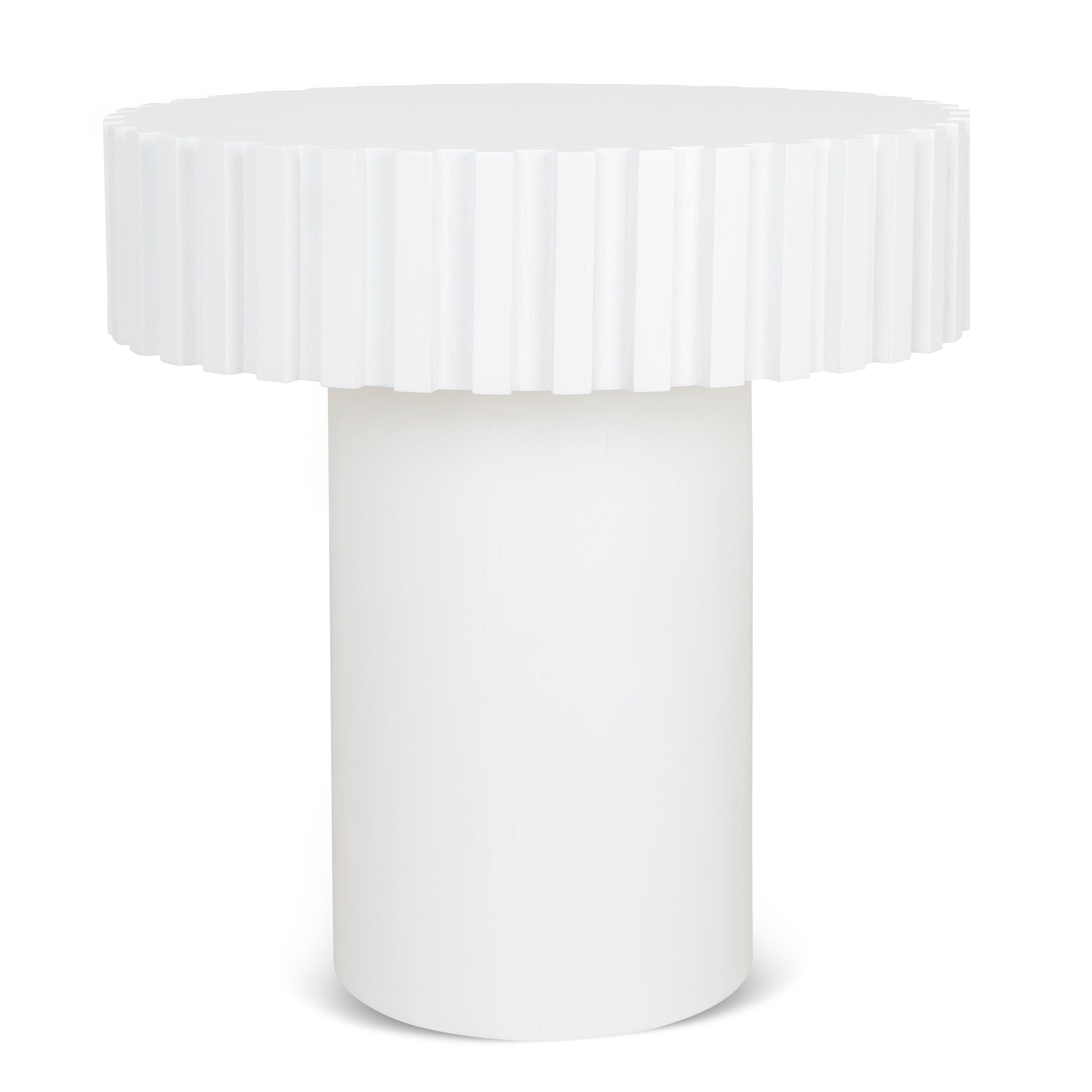50cm Round Side Table – Full White