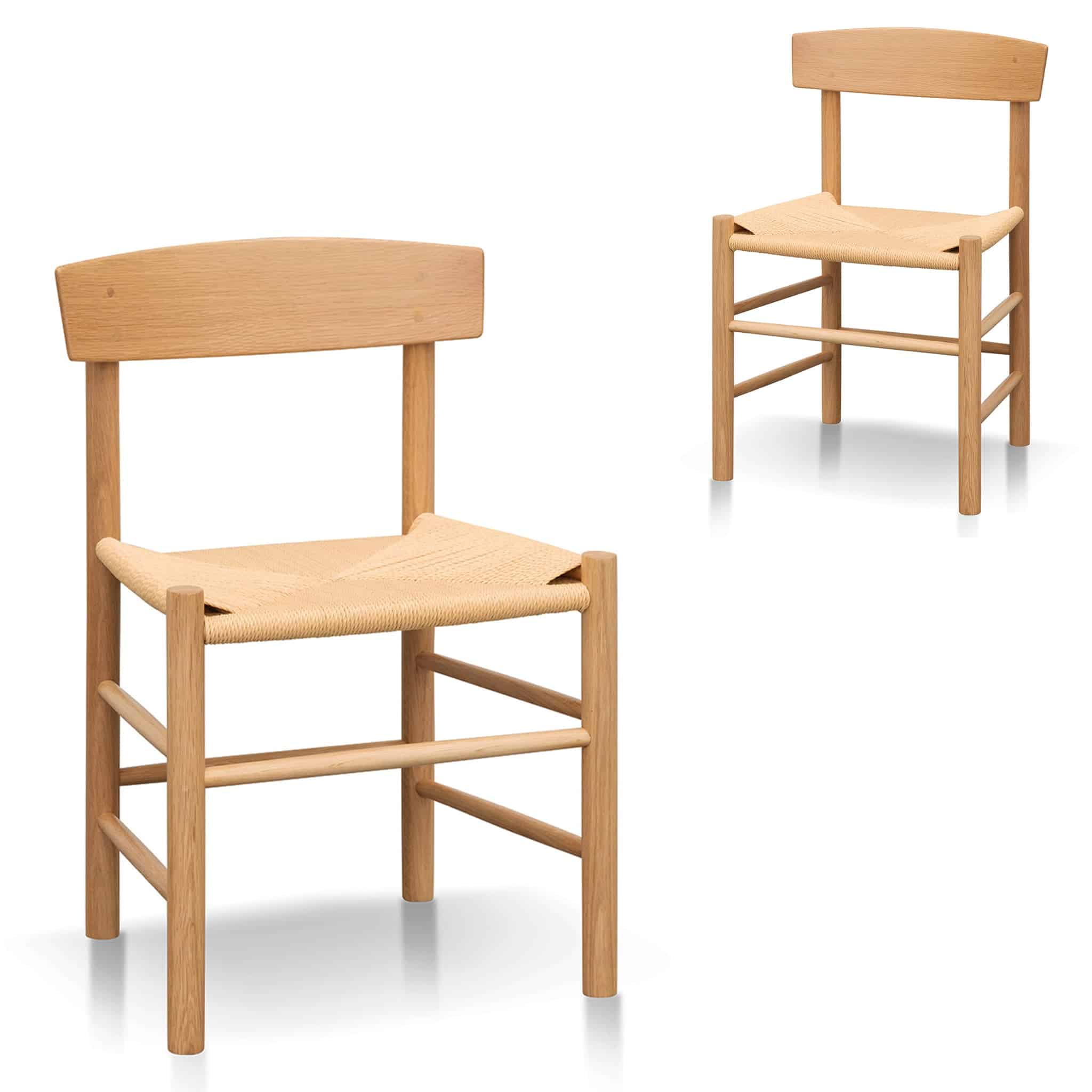 Rattan Dining Chair – Natural (Set of 2) (49cm (W) x 42.5cm (D) x 77cm (H))