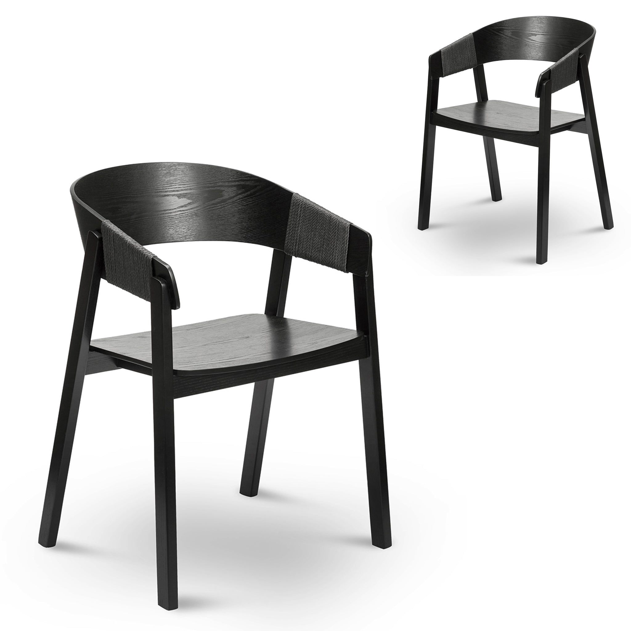 Dining Chair – Full Black (Set of 2) (57cm (W) x 52.8cm (D) x 76.8cm (H))