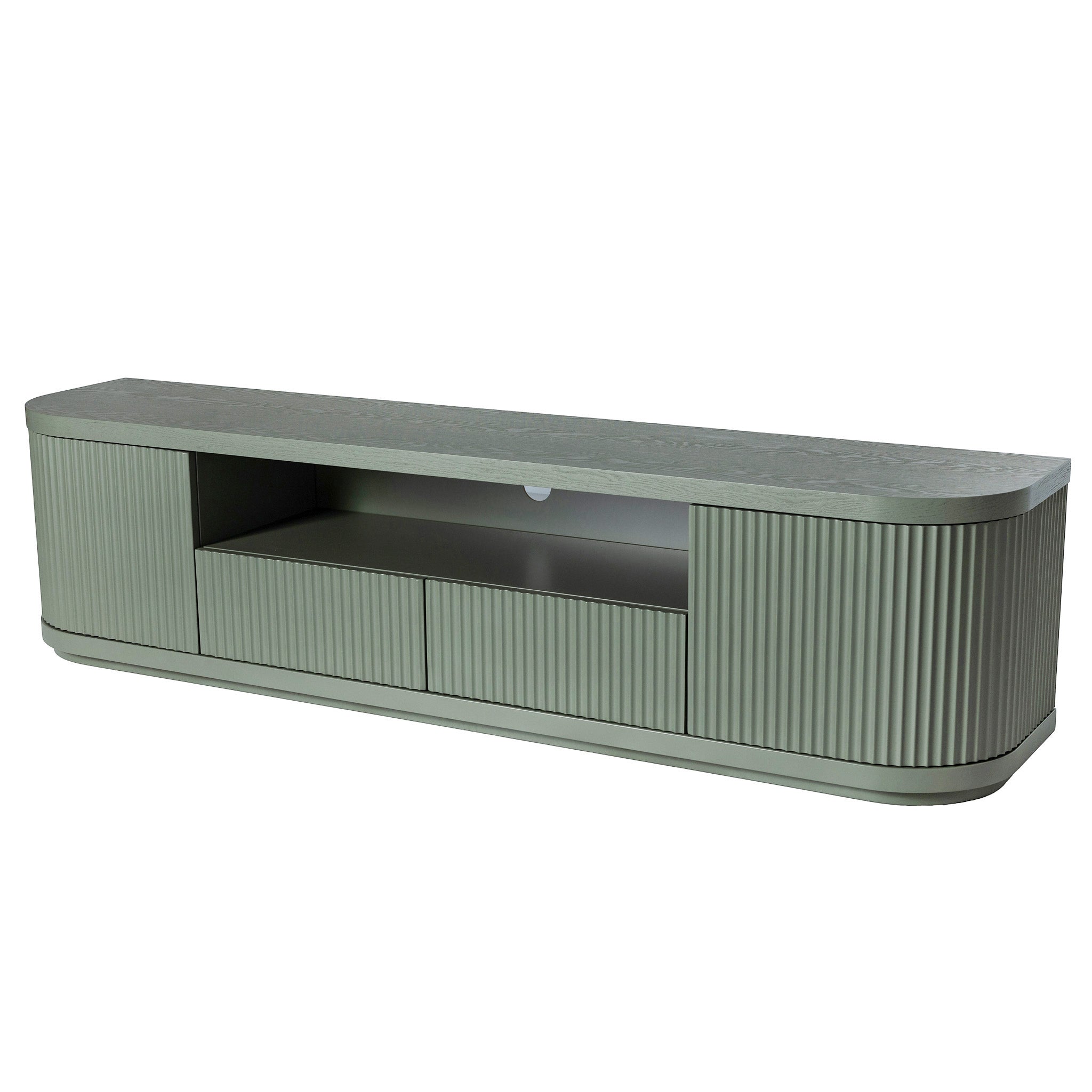 2m Veneer Top Entertainment TV Unit – Sage Green