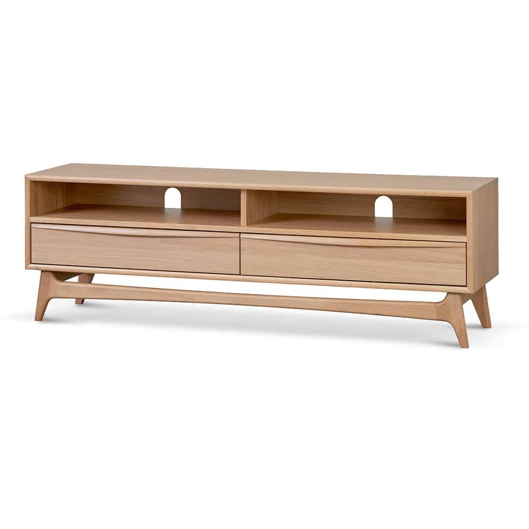 Narrow TV Entertainment Unit – Natural Oak