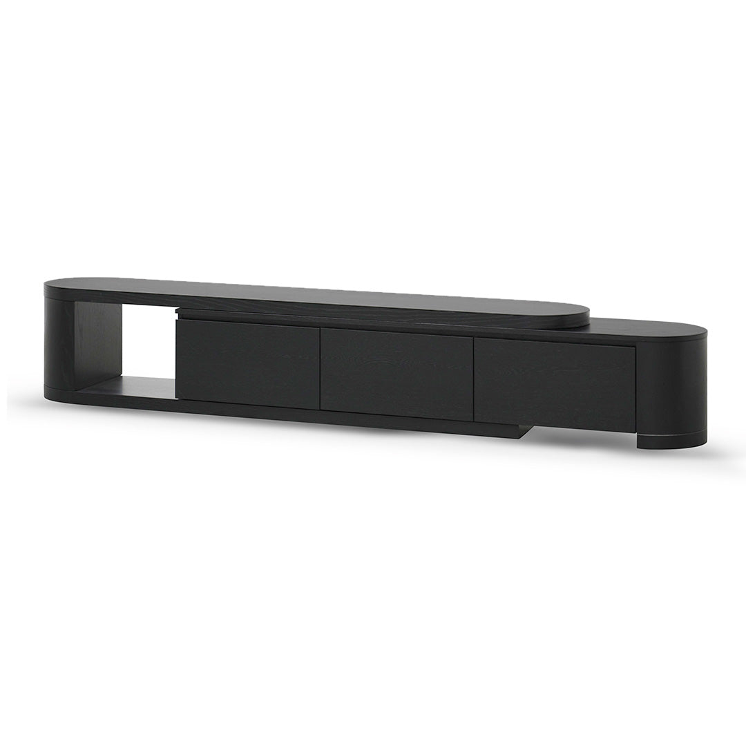 Extendable TV Entertainment Unit – Full Black Oak
