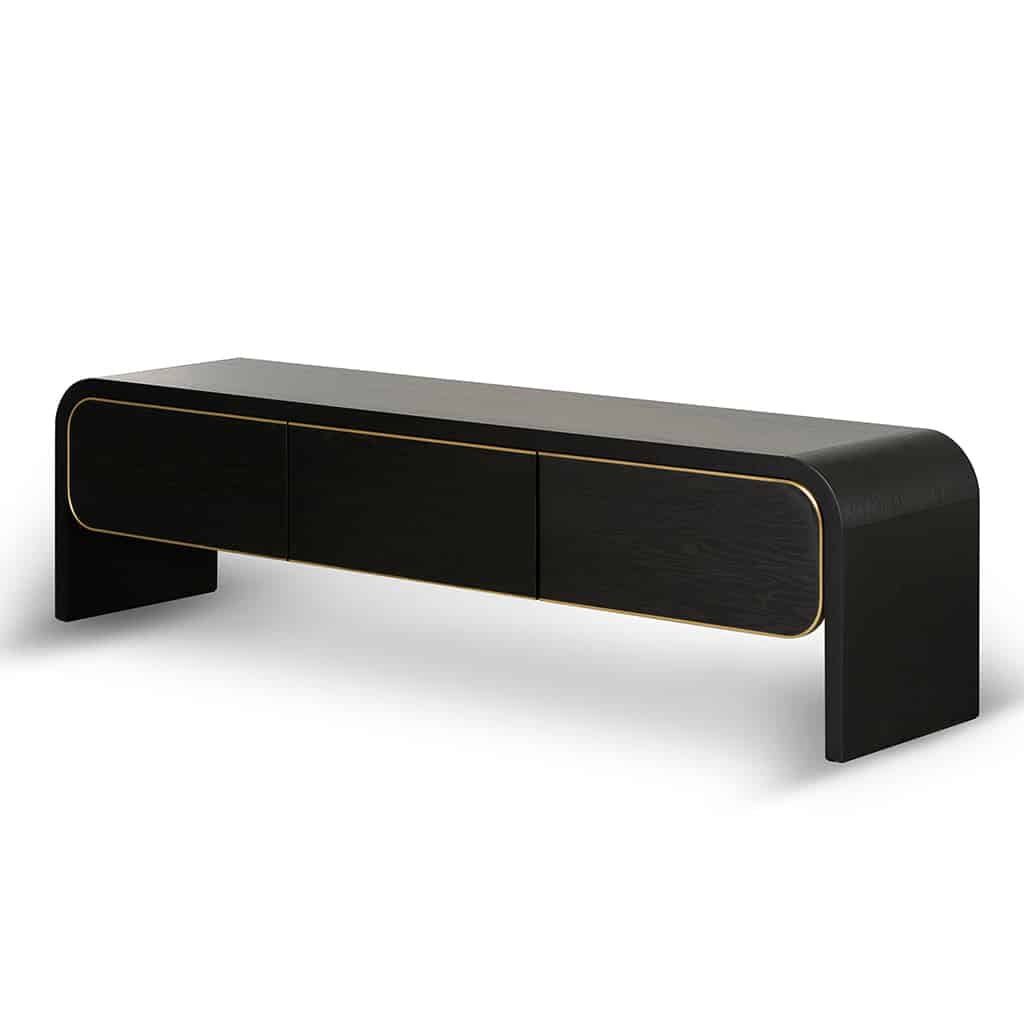 2m TV Entertainment Unit – Textured Espresso Black