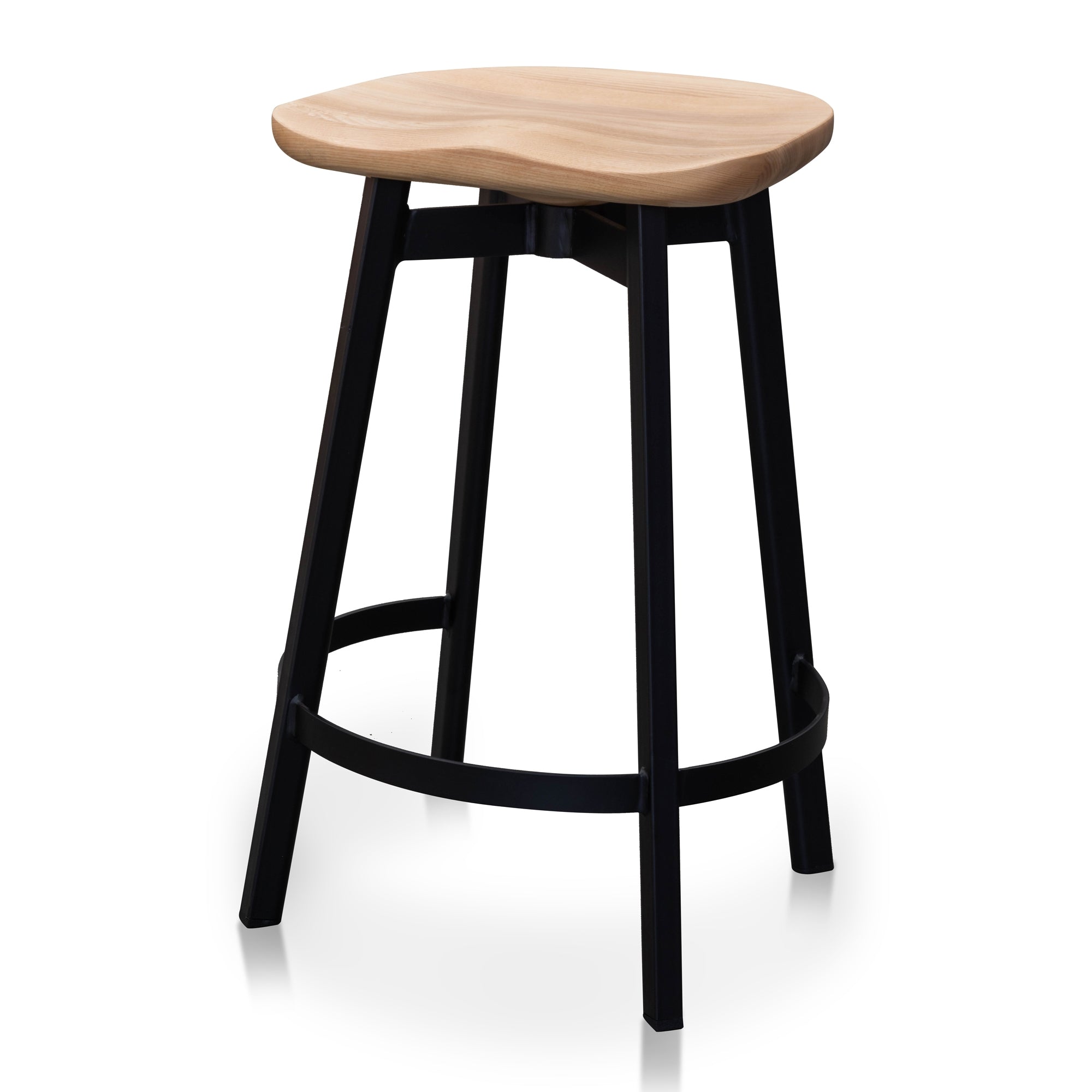 Bar Stool In Matt Black – Natural