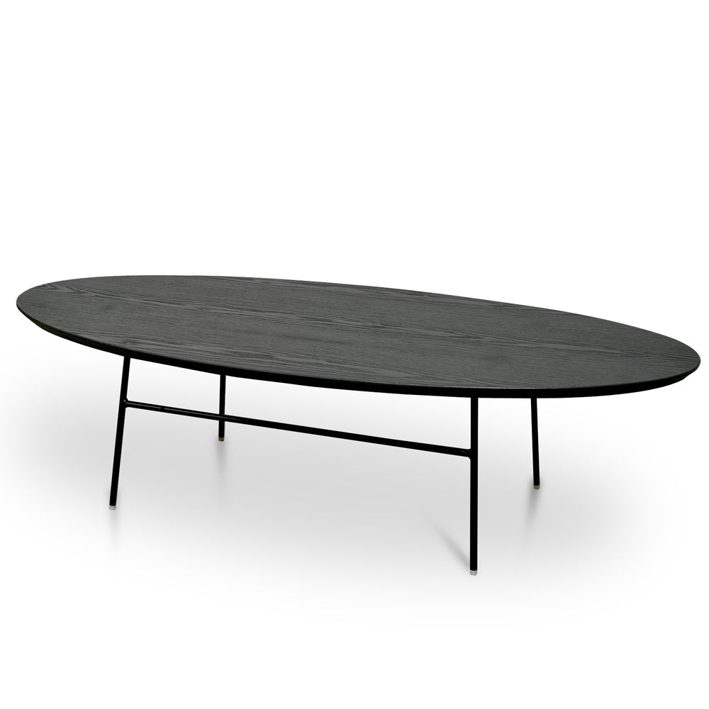 117.5cm Coffee Table – Black Ash Veneer – Black Legs