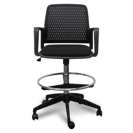 Drafting Office Chair - Black — view 1