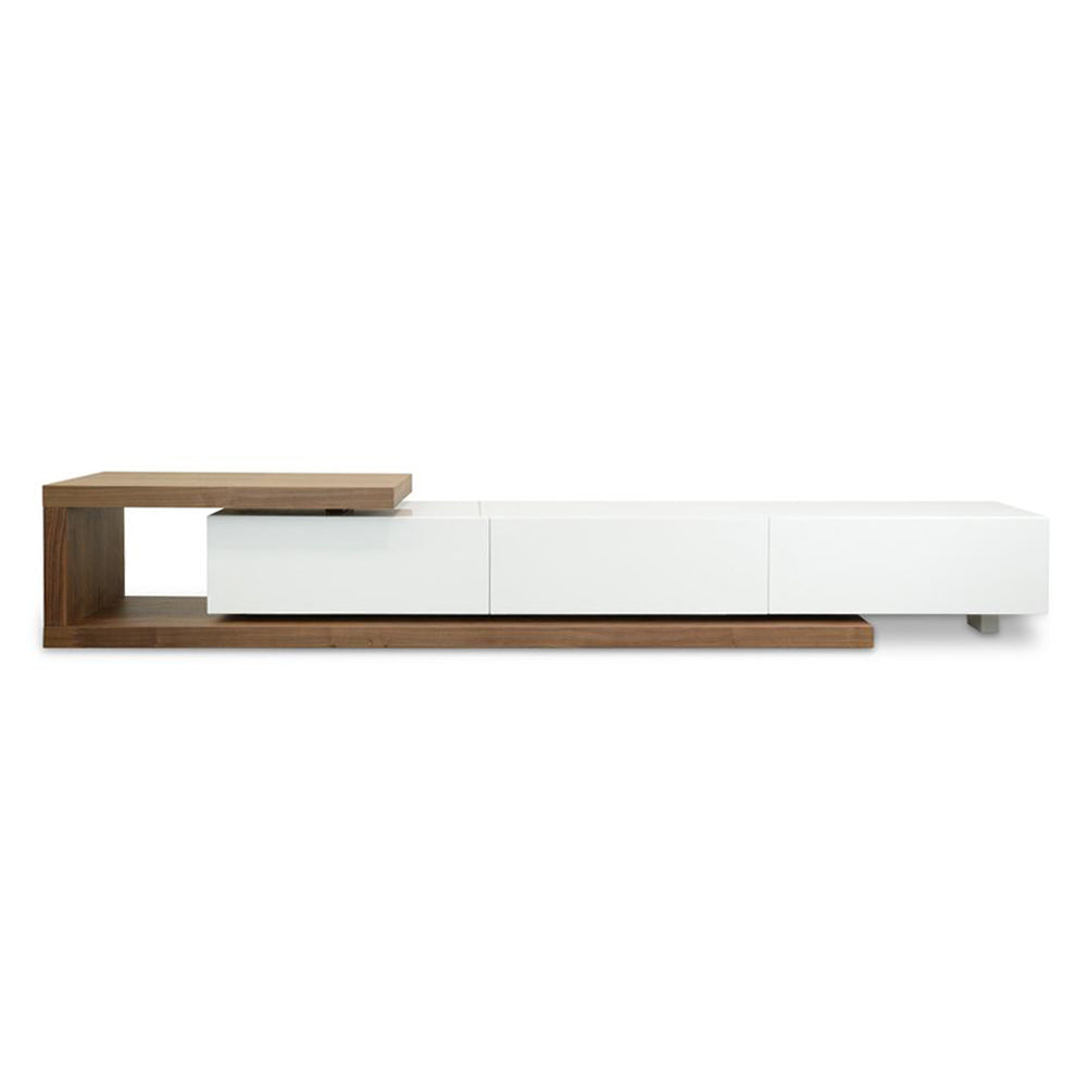 2.4m-3.07m TV Entertainment Unit – Walnut – White