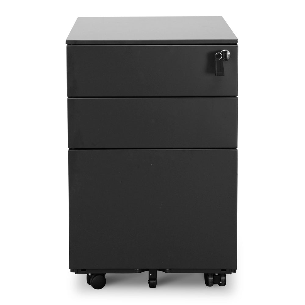 3 Drawers Mobile Pedestal – Black