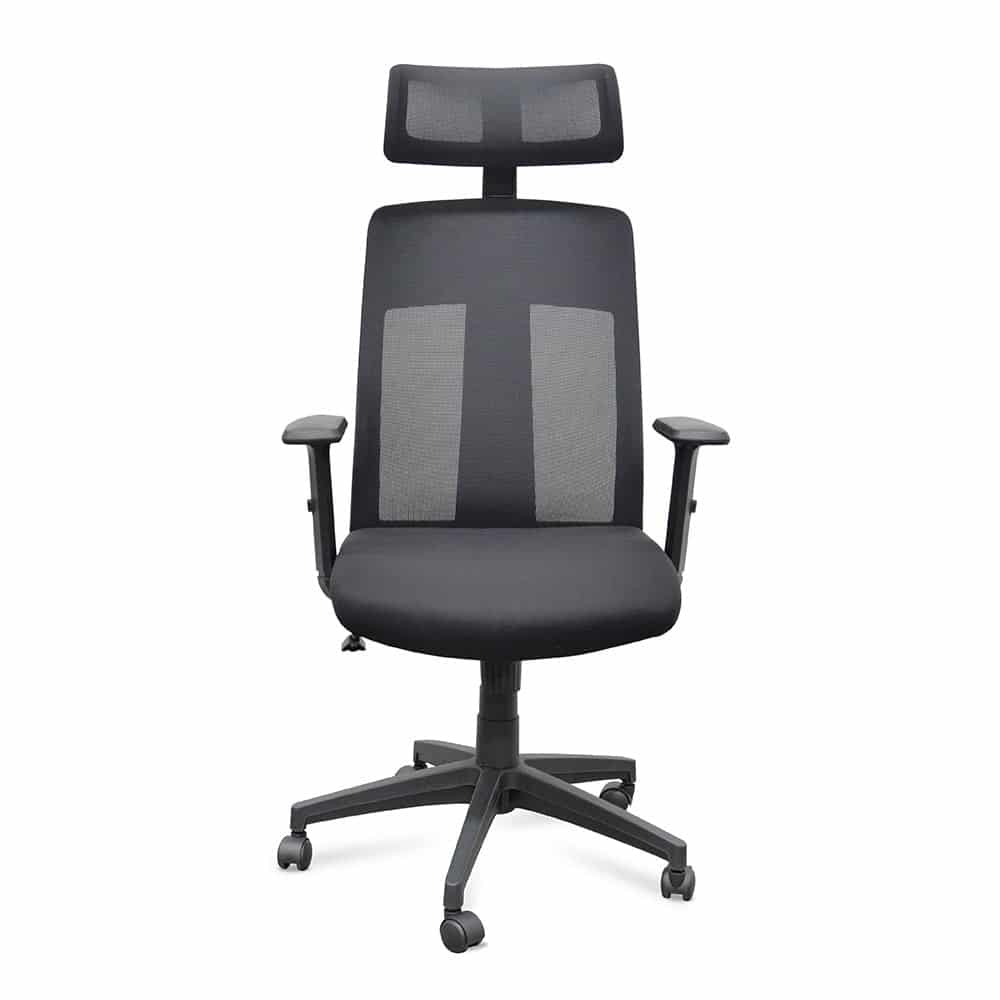 Mesh Office Chair – Black (50cm (W) x 51cm (D) x 125cm (H))