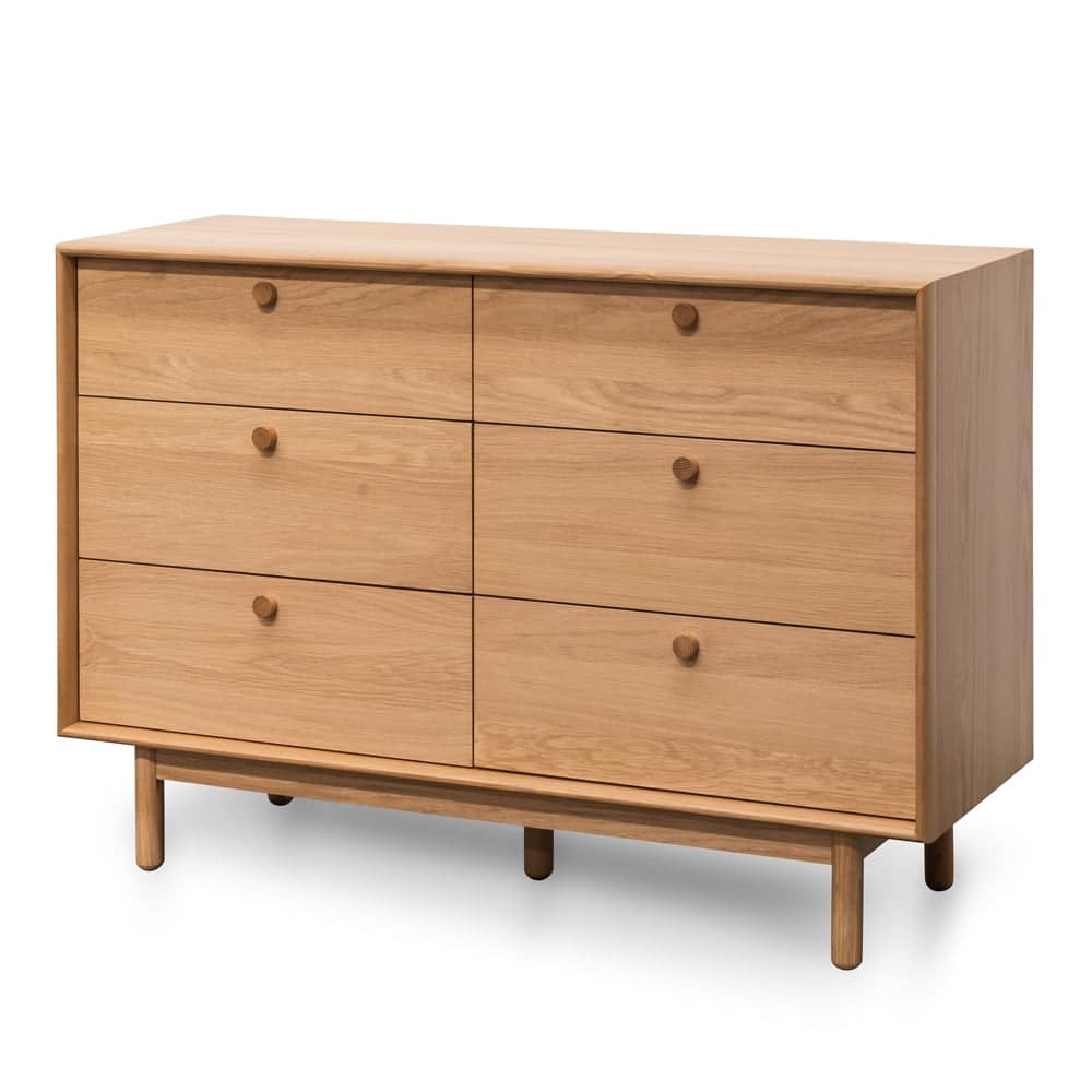 6 Drawer Wide Chest – Oak