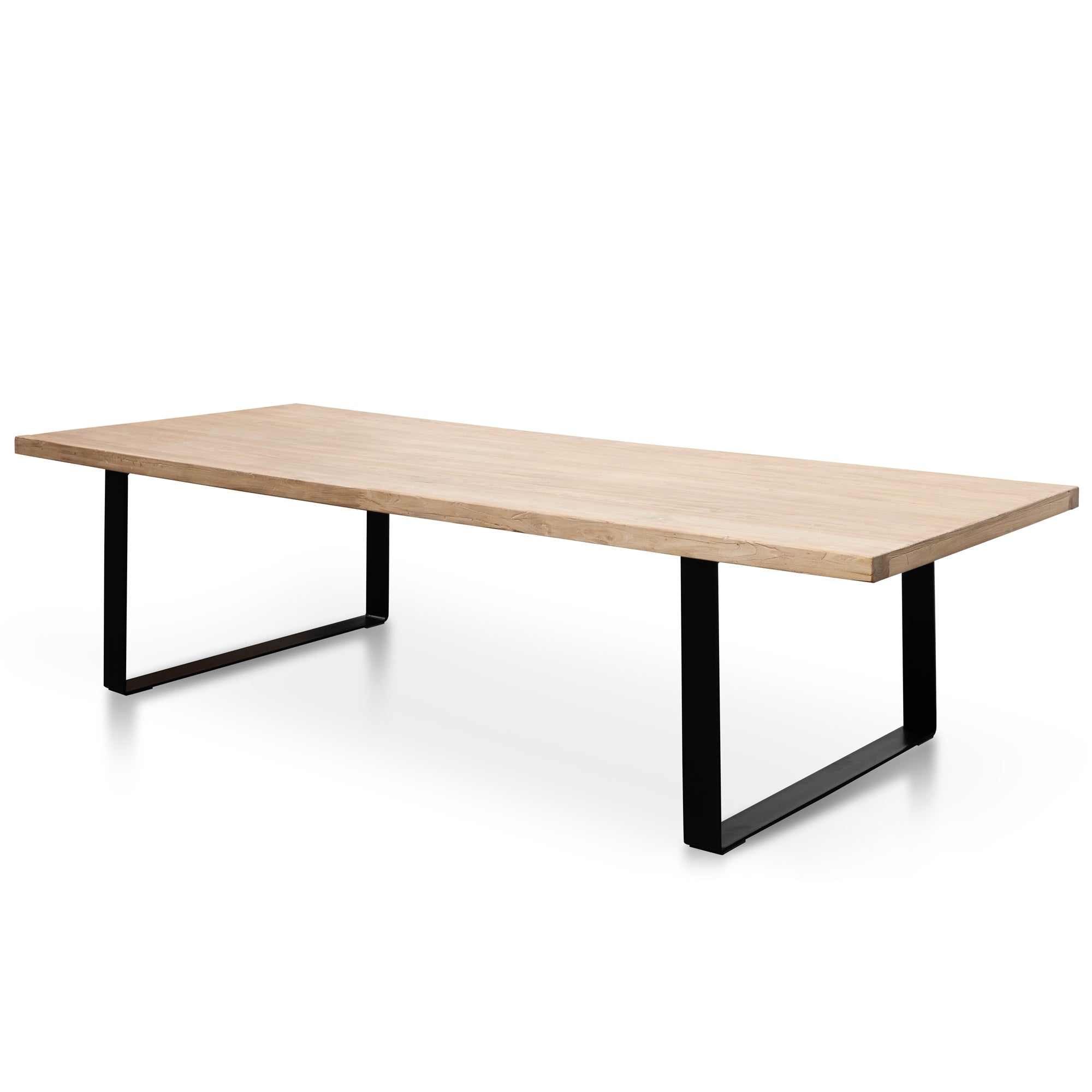 Reclaimed Elm Wood Dining Table 3m – Rustic Natural – Thick Top